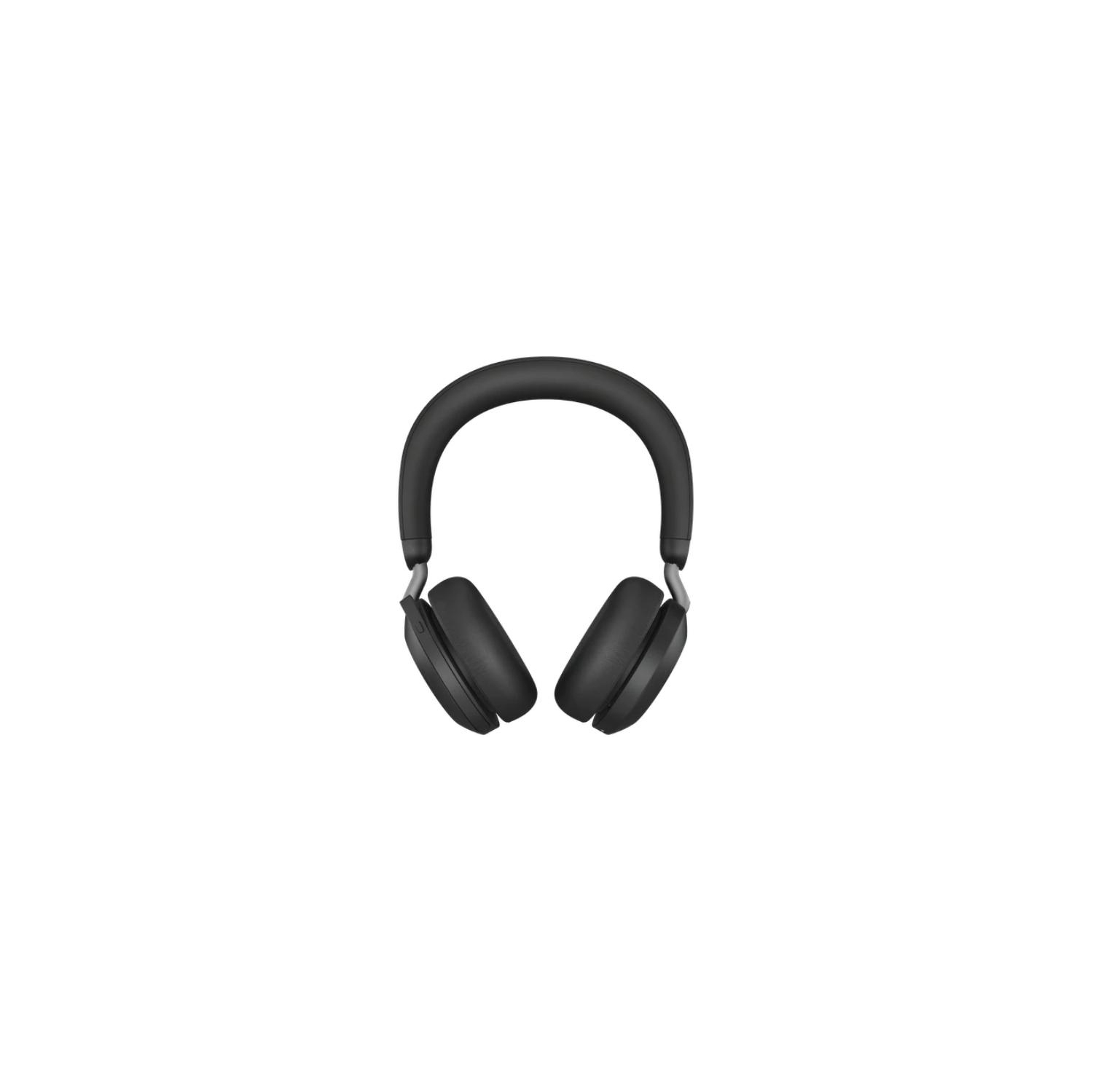 Jabra Evolve2 75 On-Ear Noise Cancelling Sound Isolating Wireless Bluetooth 5.2 Headsets with Mic - USB-A-Microsoft Teams Certified-Black(27599-999-989)