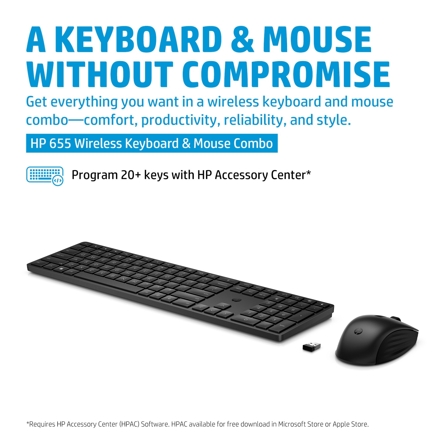HP 655 Wireless Keyboard & Mouse Combo - English - (4R009AA#ABA)
