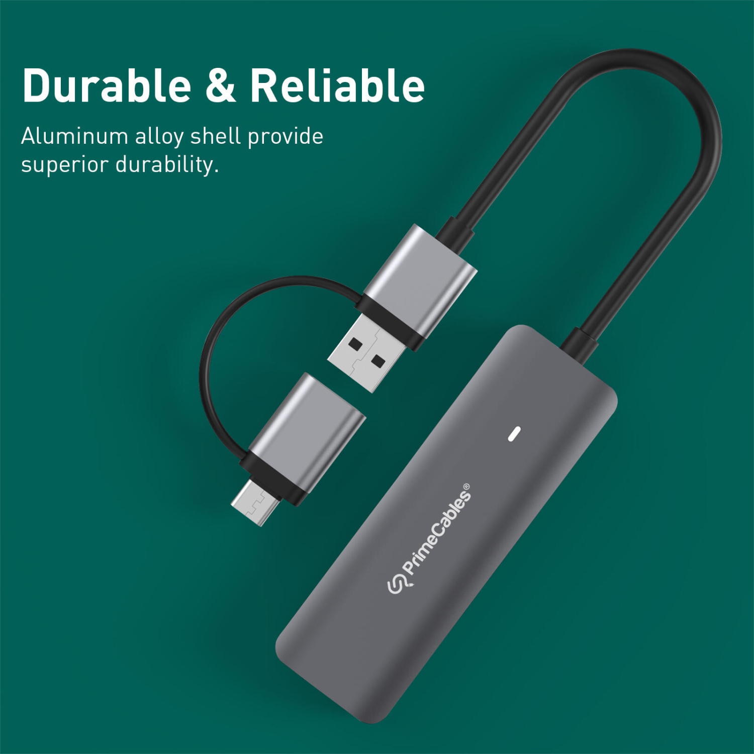 2-in-1 USB-C/USB-A to USB Adapter 4-Port USB 3.0 High Speed Portable Hub USB Hubs - PrimeCables