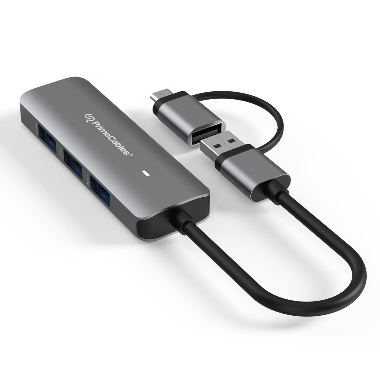 2-in-1 USB-C/USB-A to USB Adapter 4-Port USB 3.0 High Speed Portable Hub USB Hubs - PrimeCables