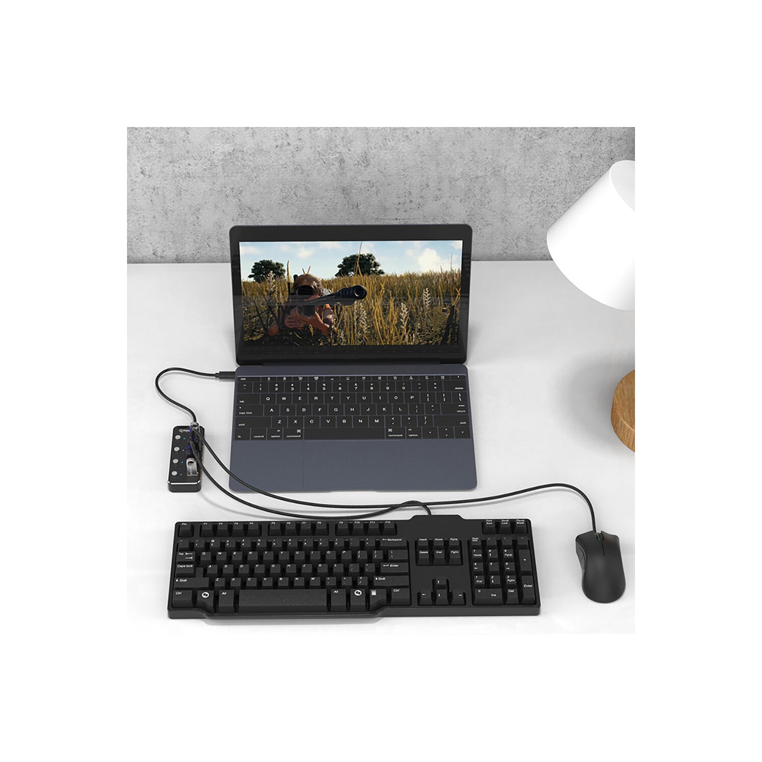 Concentrateur USB 3.0, adaptateur 4 ports USB 3.0 Type A avec interrupteurs d'alimentation LED individuels, 4 pieds - PrimeCables