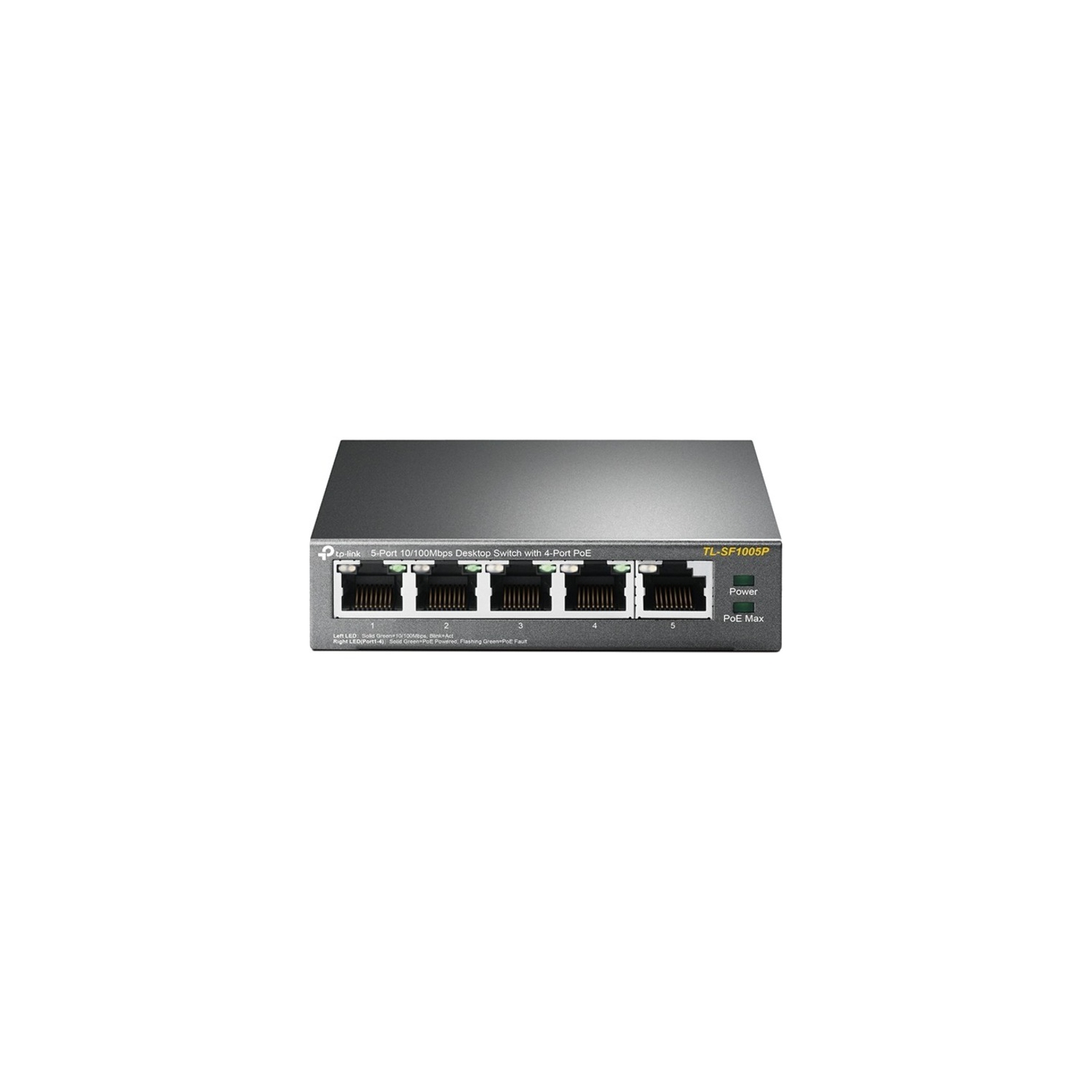 TP-Link TL-SF1005P 5-Port 10/100Mbps Desktop Switch with 4-Port PoE+ (TL-SF1005P)