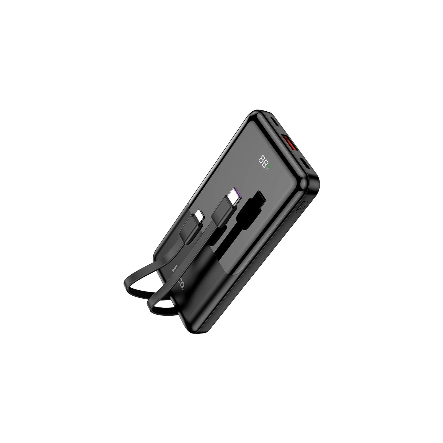 10000mAh External Battery Charger Portable Power Bank & LED with USB-C Lightning Cables for iPhone Samsung iPad Tablets