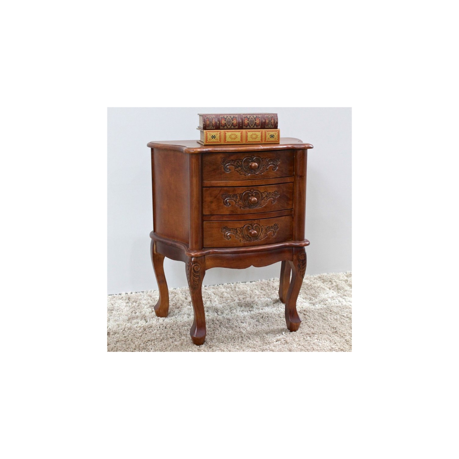 Bowery Hill 3 Drawer End Table in Walnut Stain