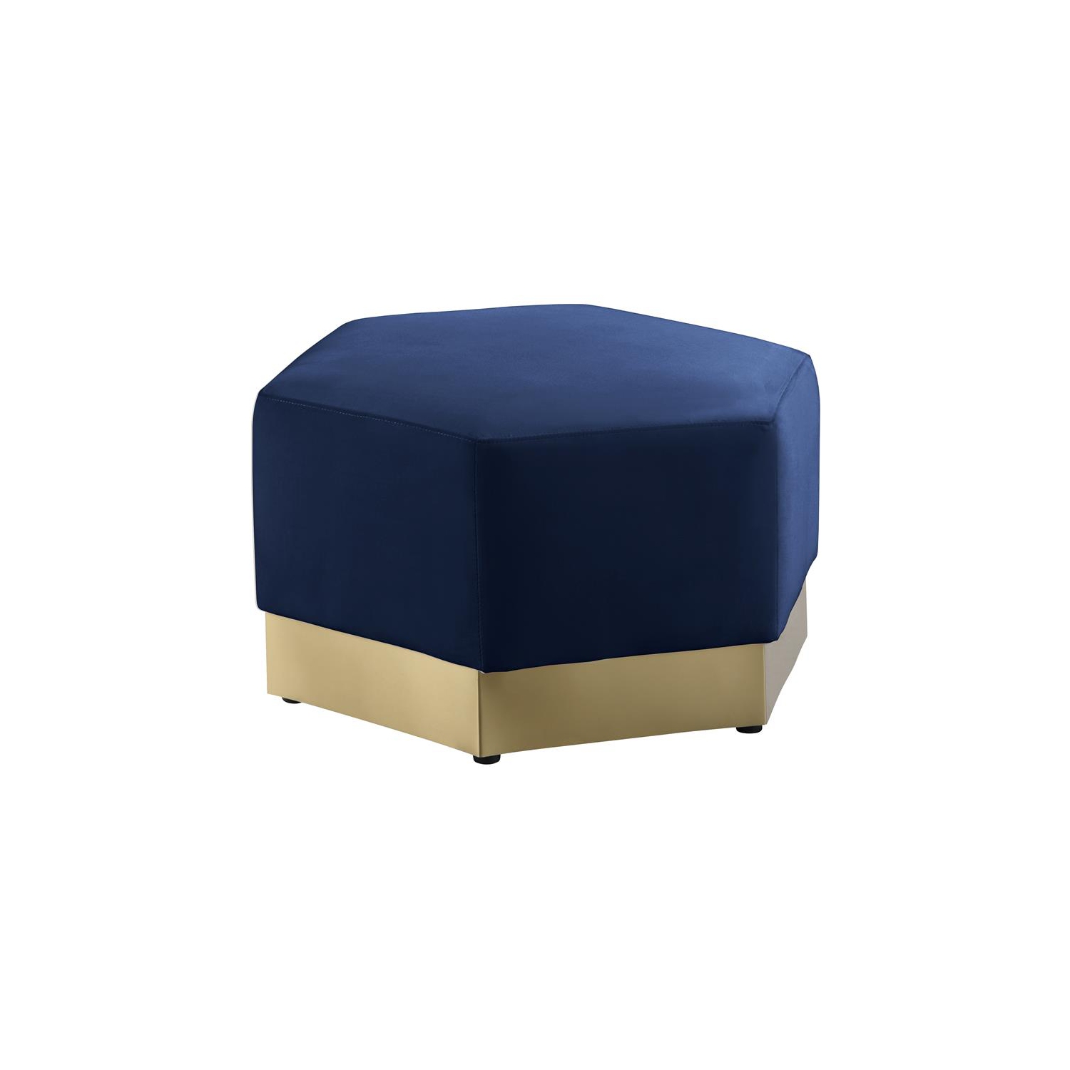 Meridian Furniture Marquis Navy Velvet Ottoman