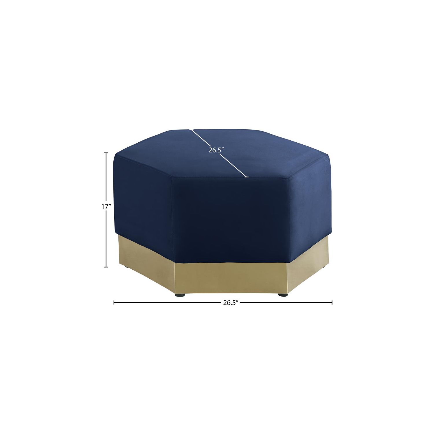Meridian Furniture Marquis Navy Velvet Ottoman