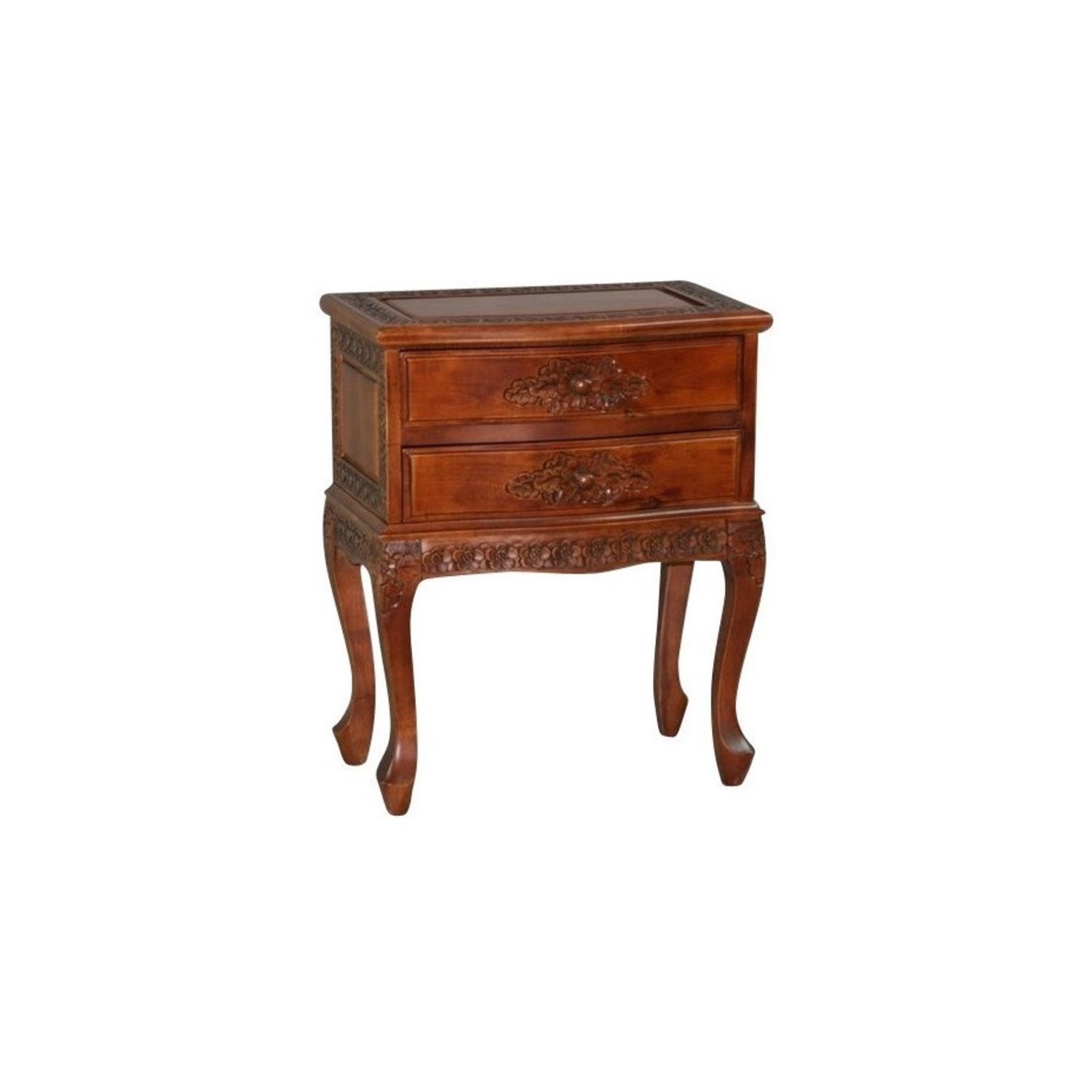Bowery Hill 2 Drawer Nightstand in Dual Walnut Stain
