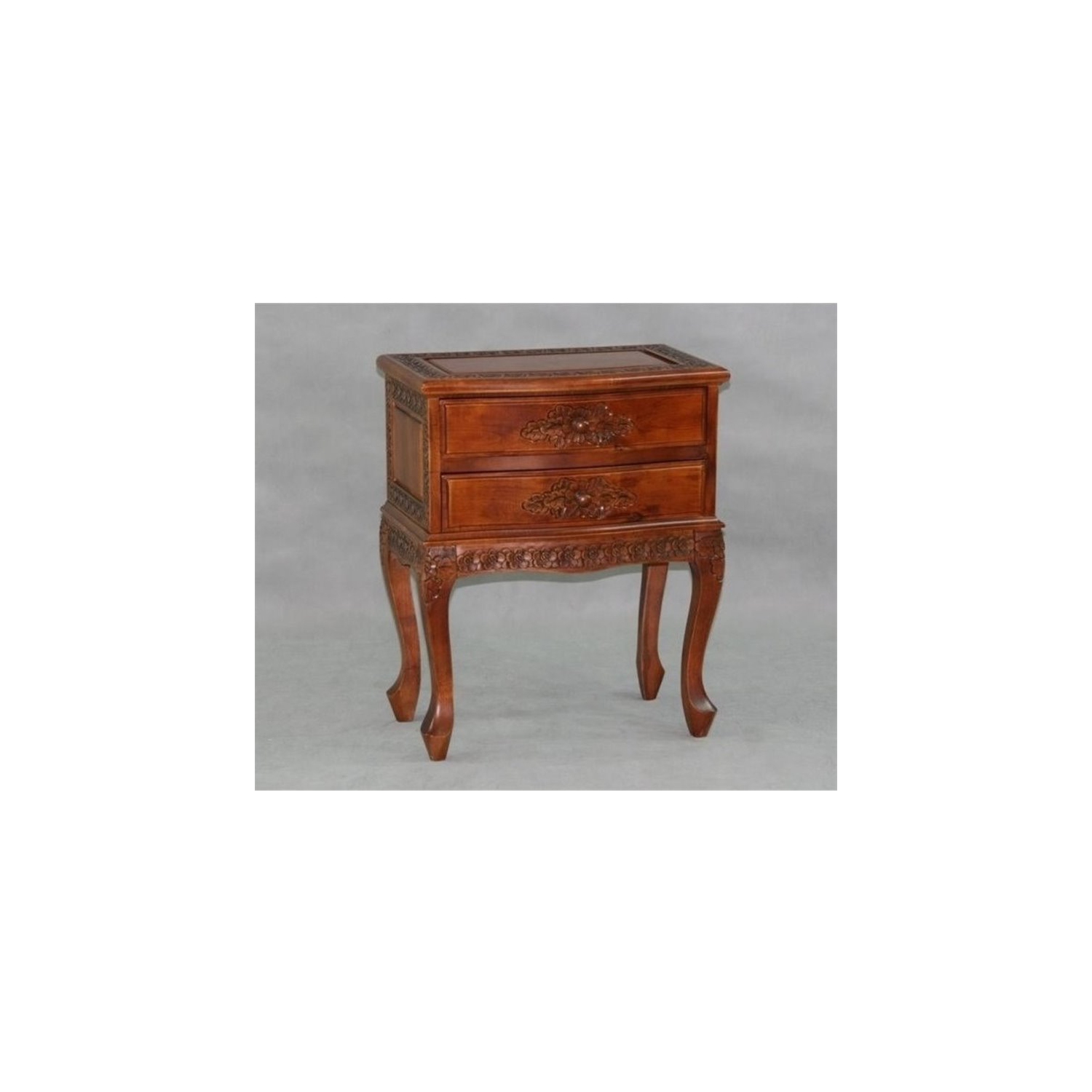 Bowery Hill 2 Drawer Nightstand in Dual Walnut Stain