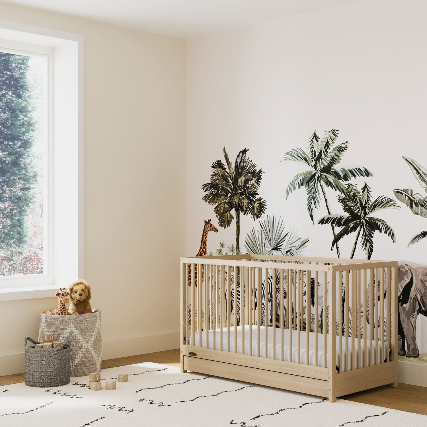 Lit de bébé transformable 5-en-1 Teddi de Graco avec tiroir - Bois flotté