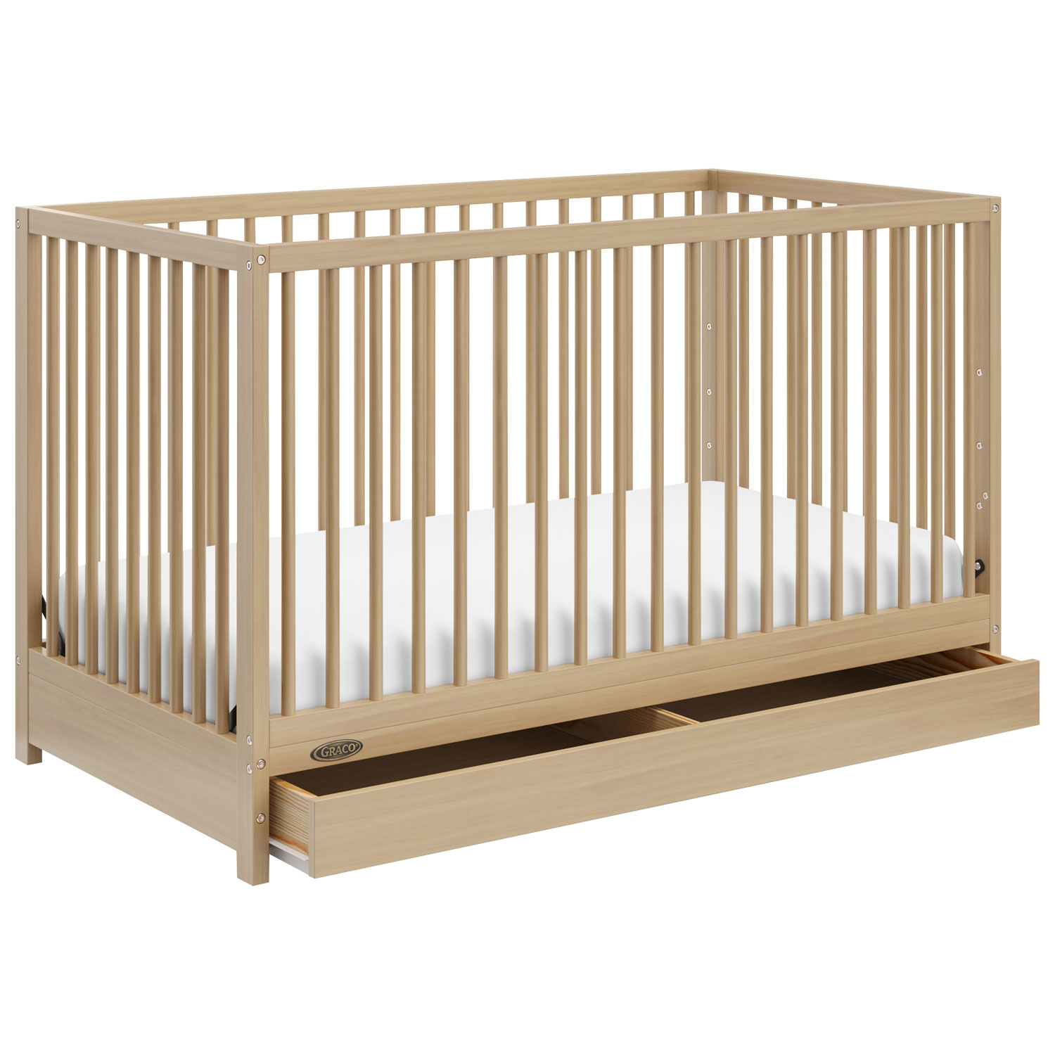 Lit de bébé transformable 5-en-1 Teddi de Graco avec tiroir - Bois flotté