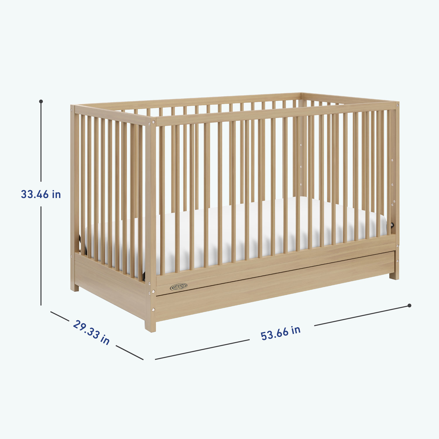 Lit de bébé transformable 5-en-1 Teddi de Graco avec tiroir - Bois flotté