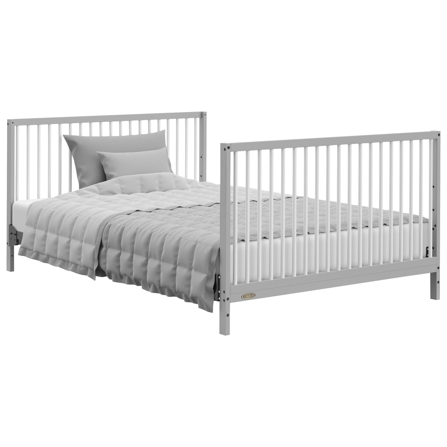 Lit de bébé transformable 5-en-1 Teddi de Graco avec tiroir - Gris galet/Blanc