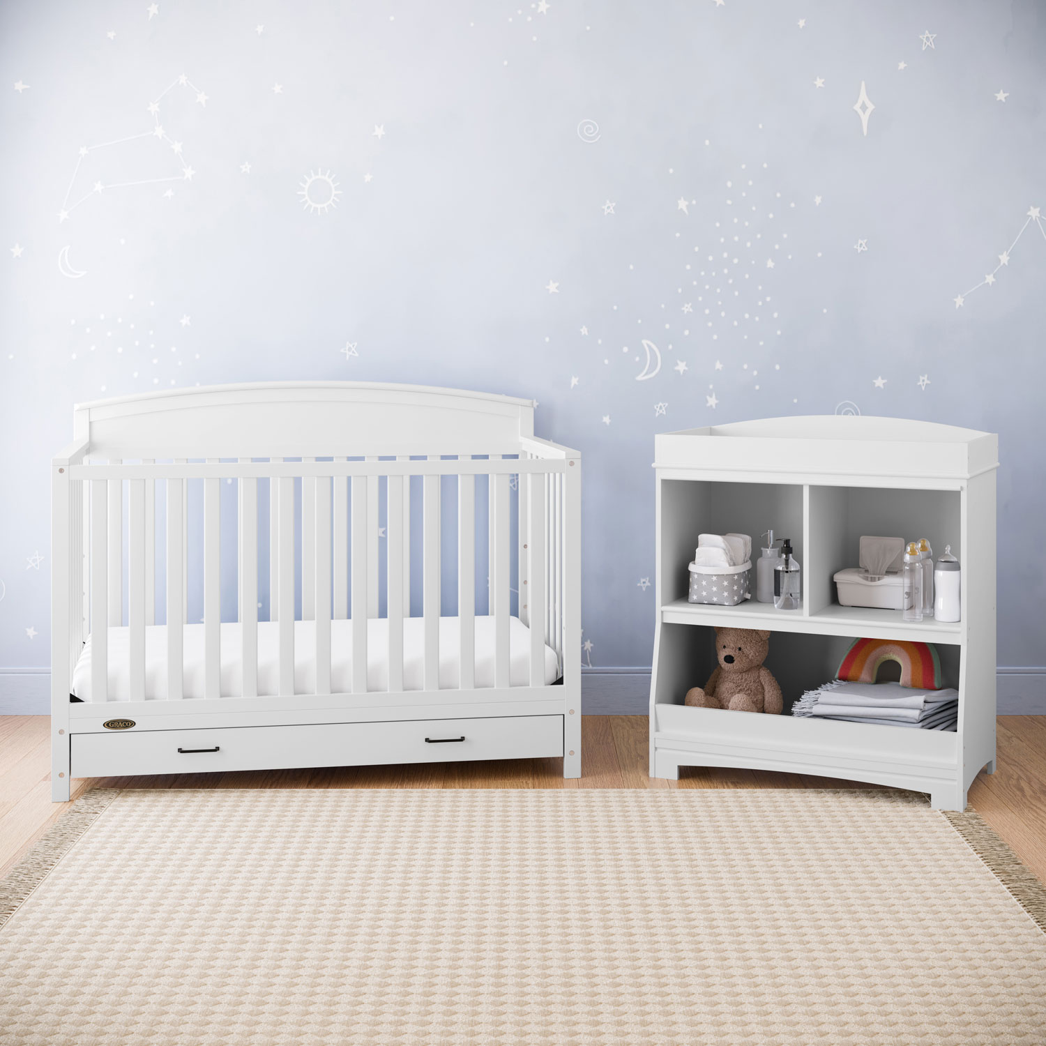 Lit de bébé transformable 5-en-1 Benton de Graco avec tiroir - Blanc