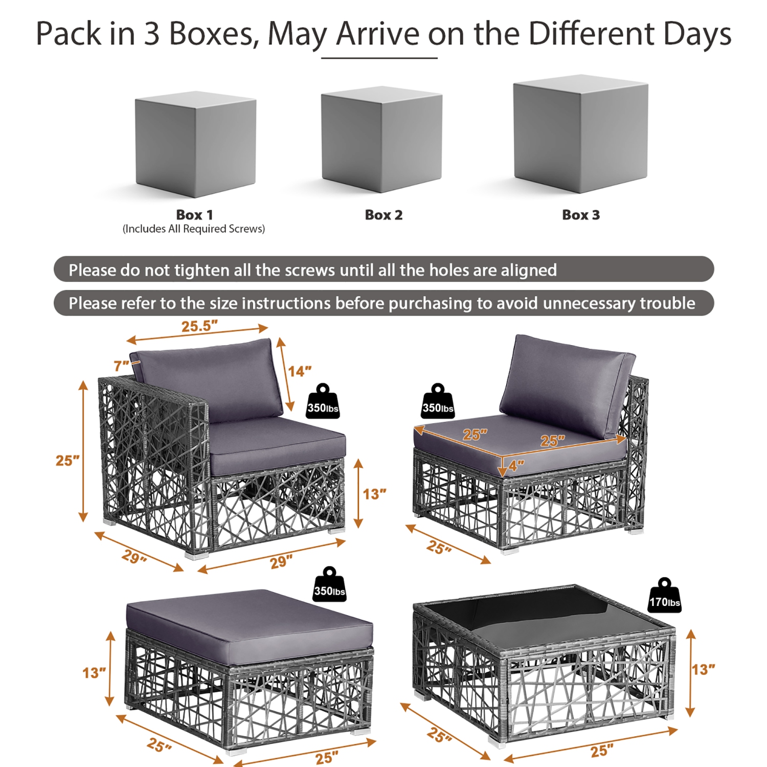 Costway 5 Pieces Patio PE Rattan Wicker Sofa Furniture Set Cushioned Outdoor Grey