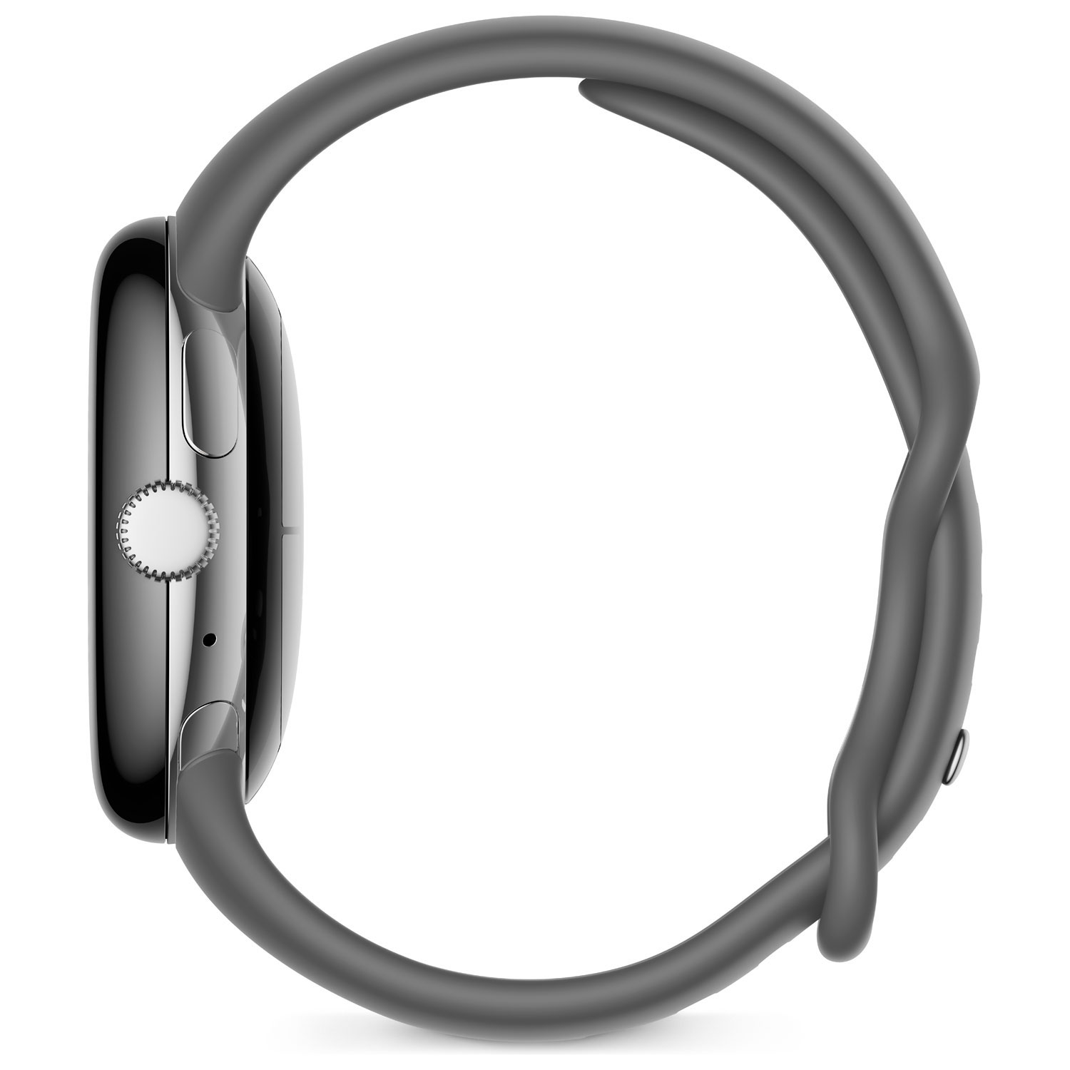 TELUS Google Pixel Watch 40mm Silver Stainless Steel Case w/ Charcoal Active Band - Monthly Financing