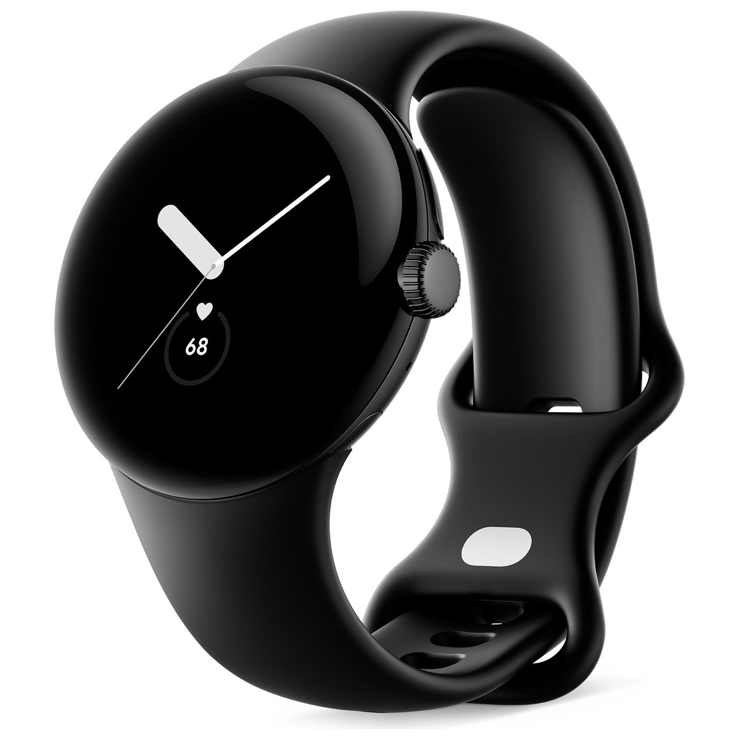 Montre Pixel Watch de Google TELUS avec boîtier de 40 mm en acier inoxydable noir et bracelet sport obsidien - Financement mensuel