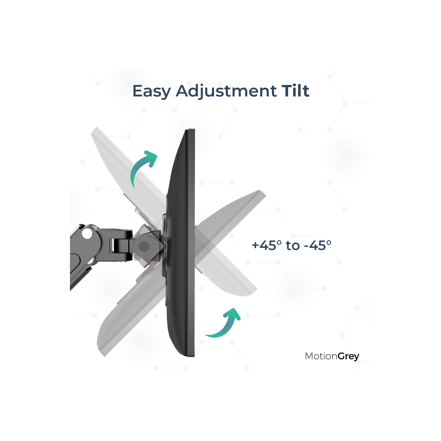 Support à bras double métal pour moniteur d'ordinateur MotionGrey installation à dégagement rapide avec pince VESA pour écran de 28 po au plus -