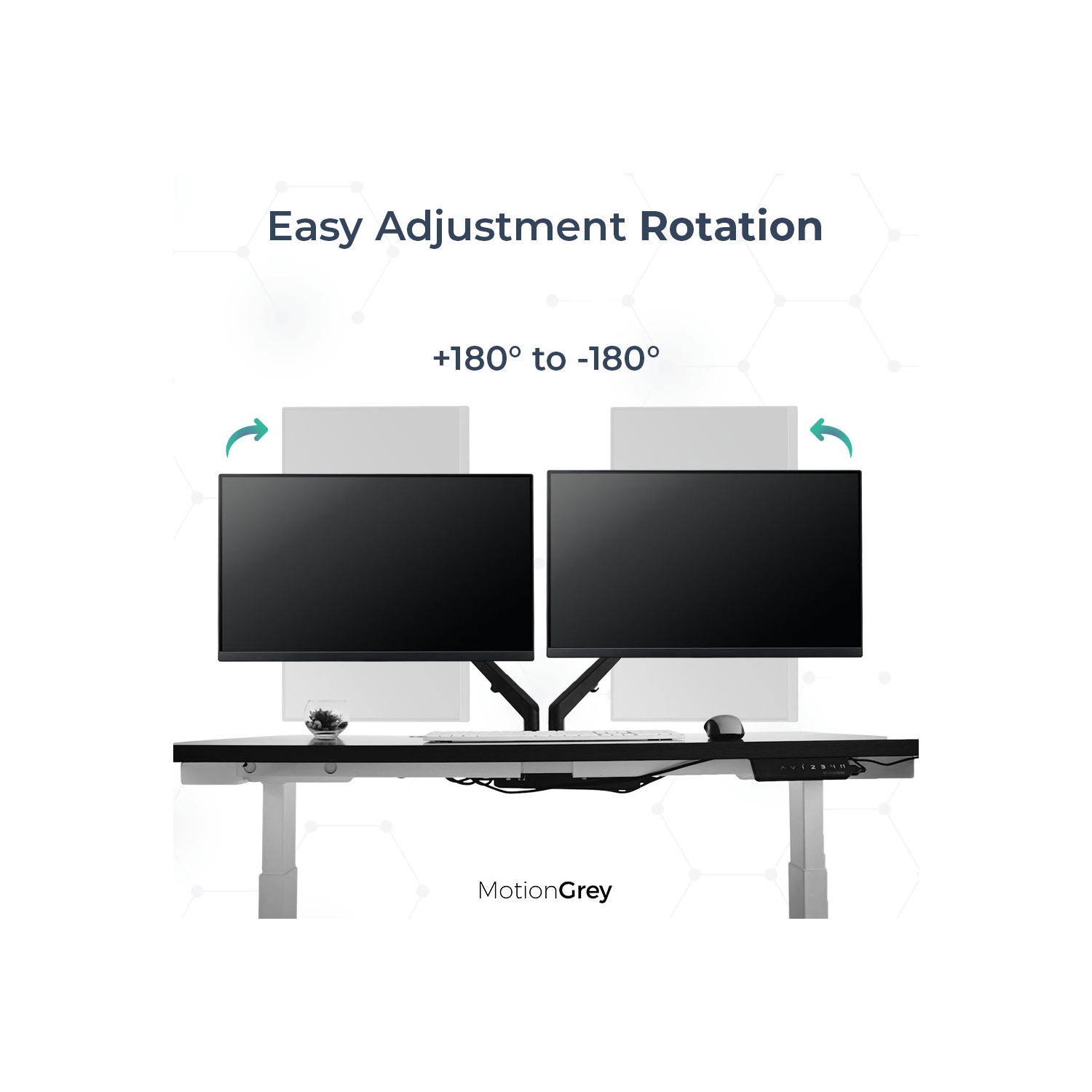Support à bras double métal pour moniteur d'ordinateur MotionGrey installation à dégagement rapide avec pince VESA pour écran de 28 po au plus -