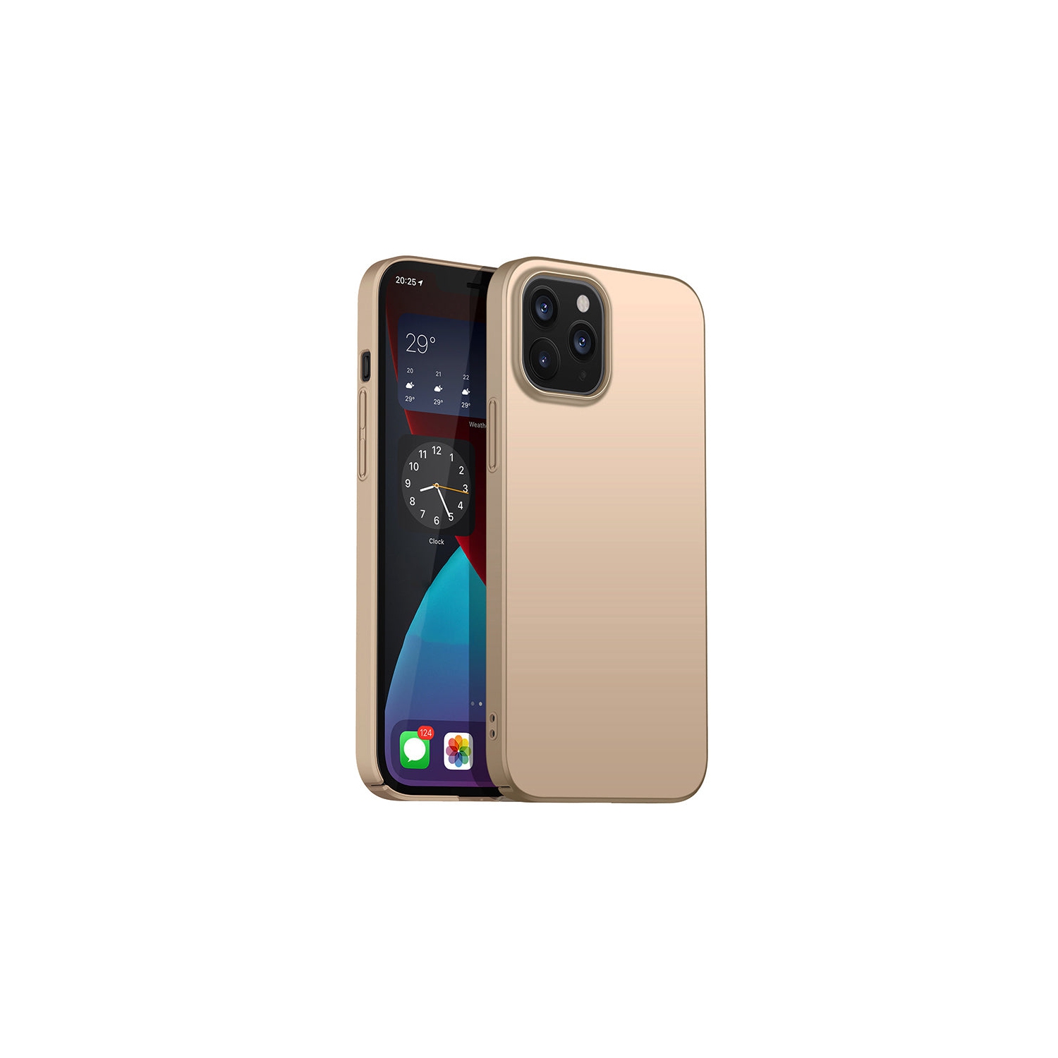 PANDACO Hard Shell Gold Case for iPhone 14 Pro