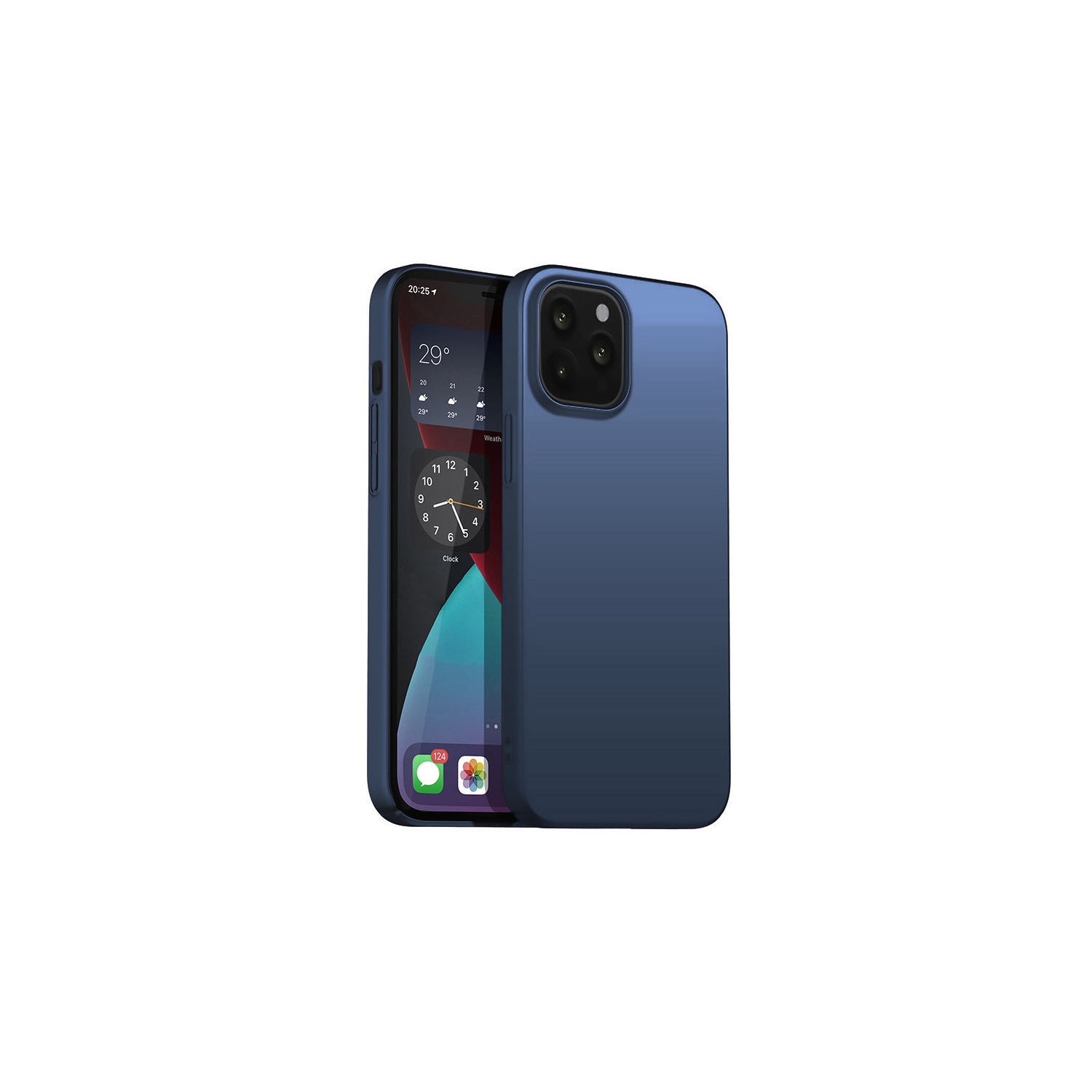 Étui rigide bleu marine métallique PANDACO pour iPhone 14 Pro