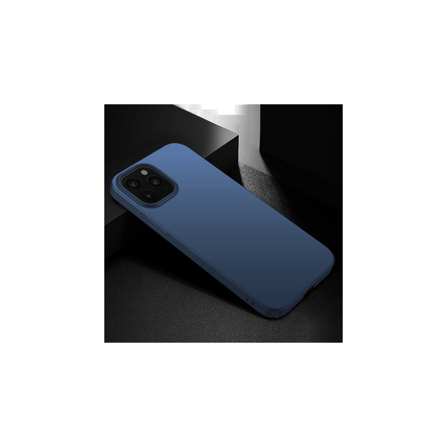 Étui rigide bleu marine métallique PANDACO pour iPhone 14 Pro