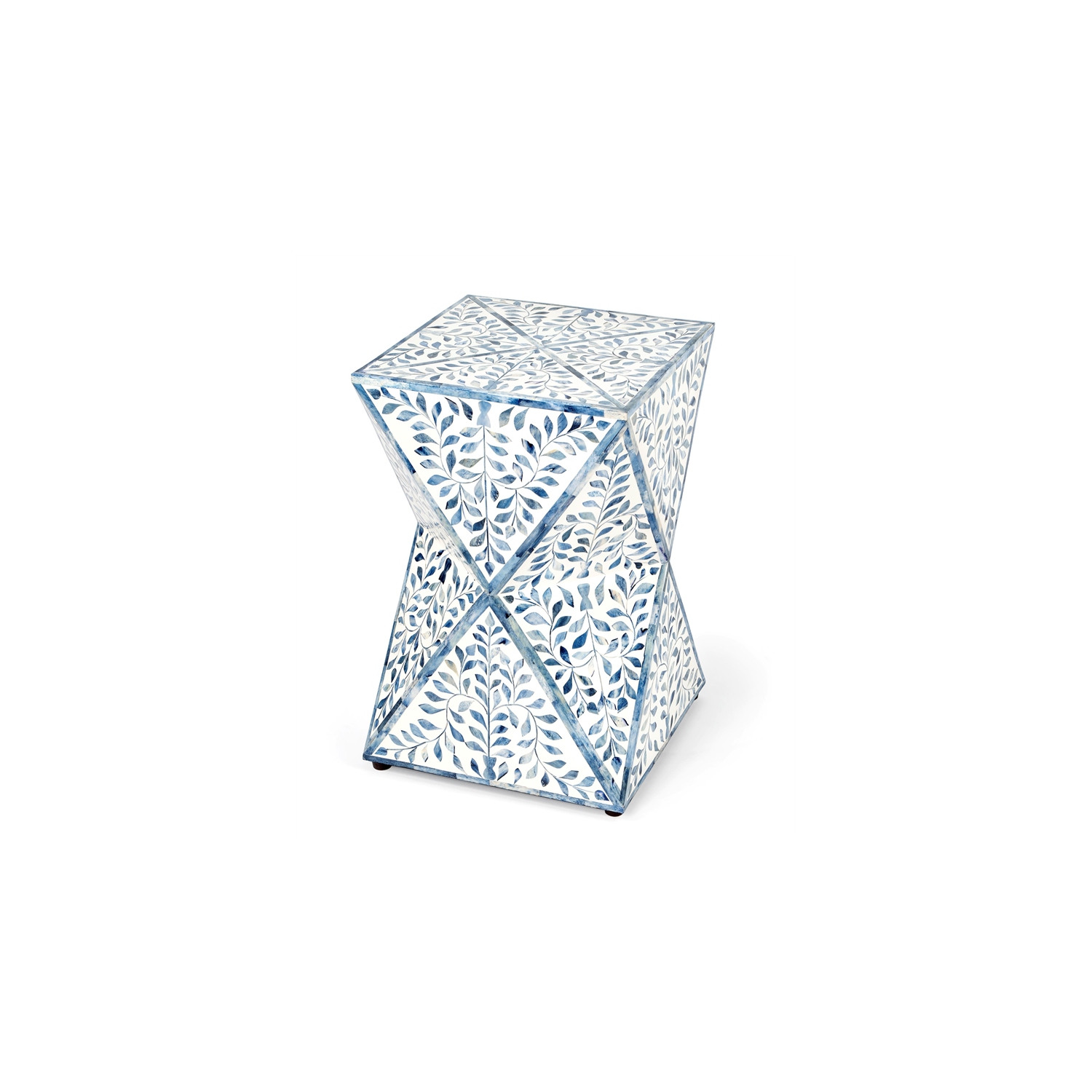 Butler Anais White and Blue Bone Inlay End Table