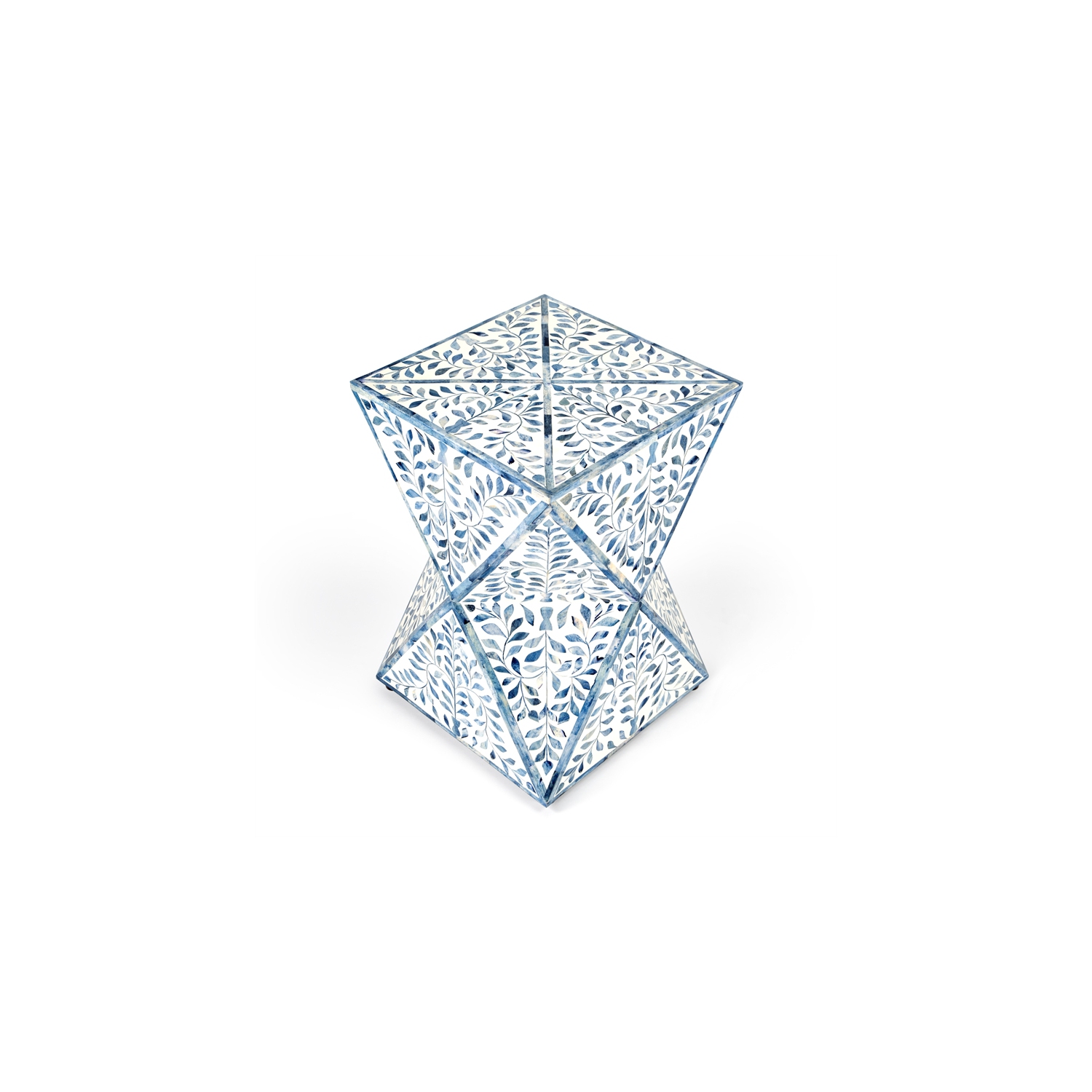 Butler Anais White and Blue Bone Inlay End Table