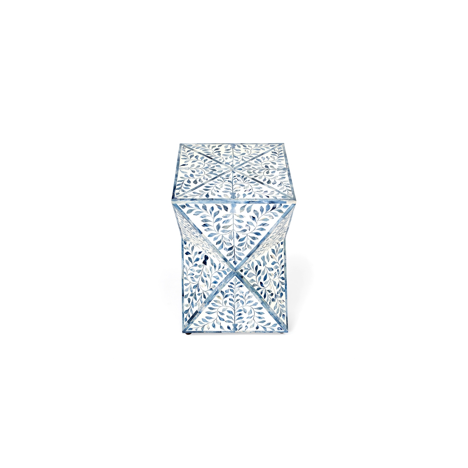 Butler Anais White and Blue Bone Inlay End Table