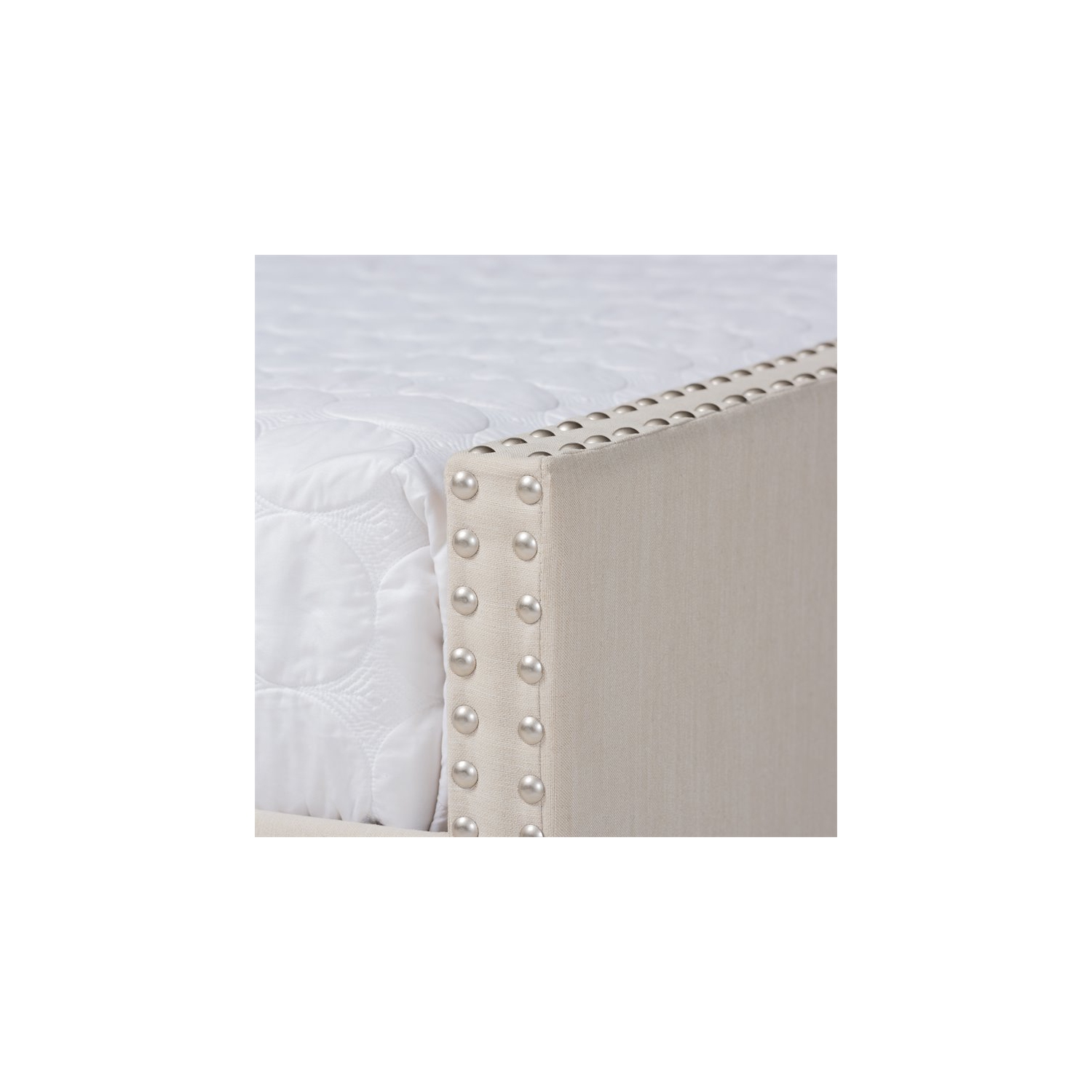 Baxton Studio Haylie Beige Upholstered Full Size Daybed with Trundle