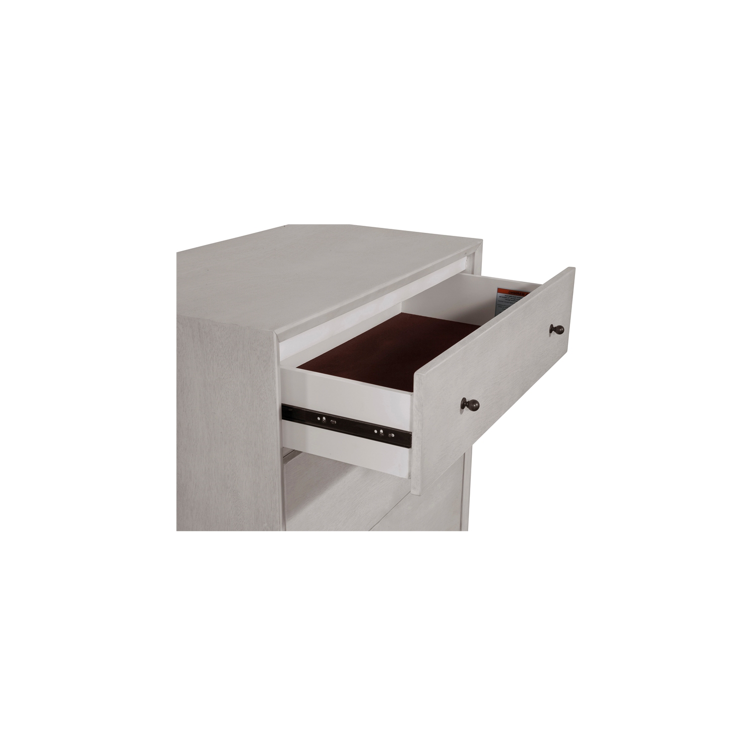 Coffre moderne de milieu de siècle en bois à 3 tiroirs Flynn d’Alpine Furniture, gris