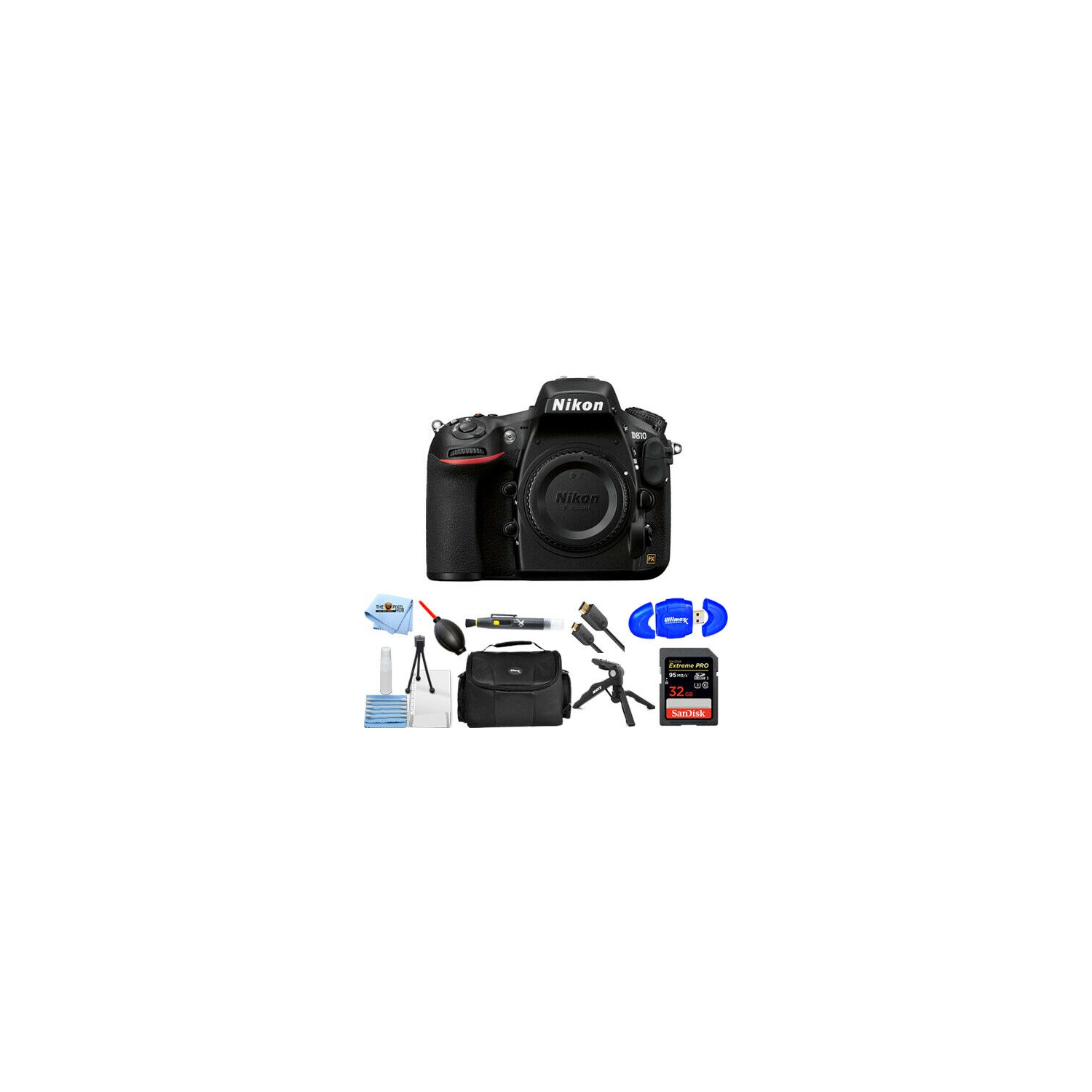 Nikon D810 45.7MP DSLR Camera (Body Only) 1542 - 10PC Accessory Bundle