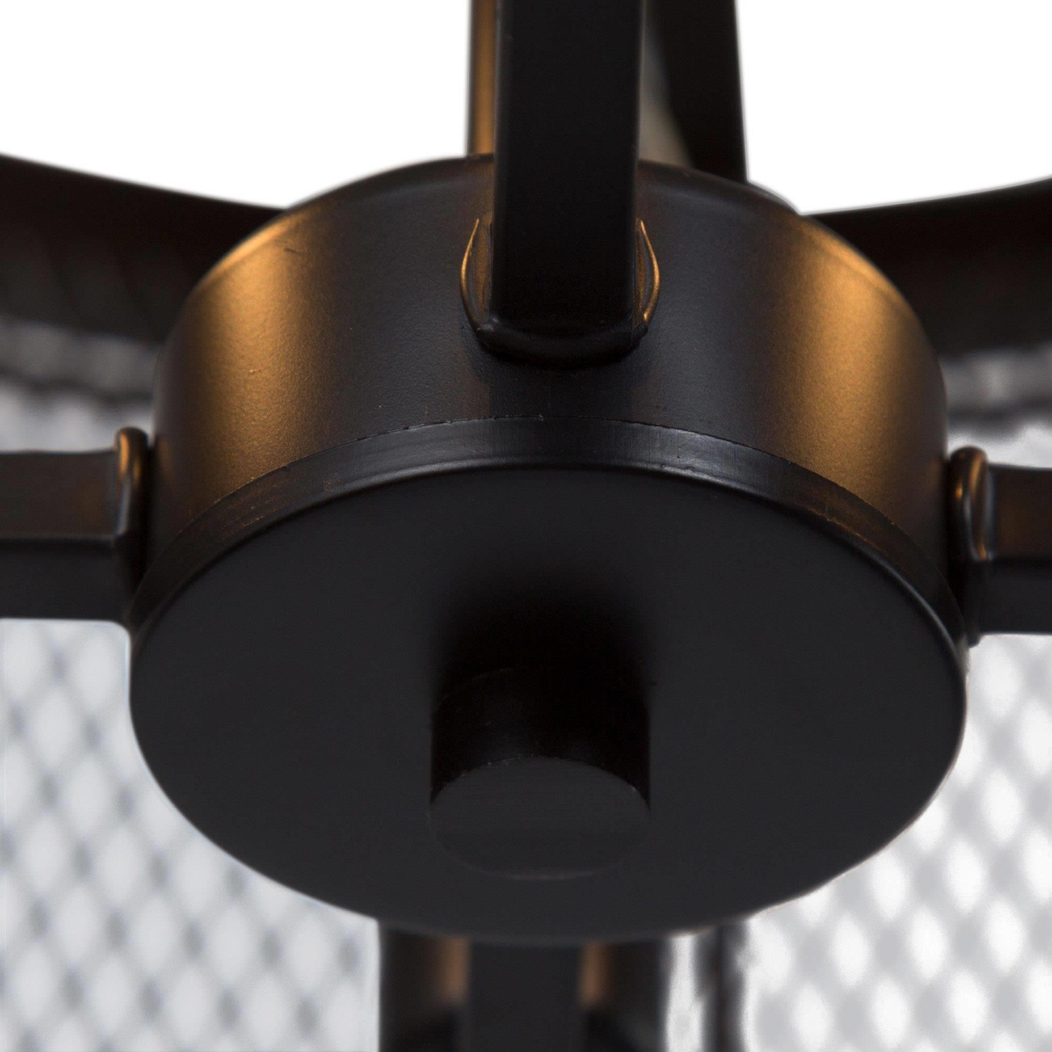 Lustre de batterie moderne à 4 lumières pour salle à manger avec abat-jour en métal maillé