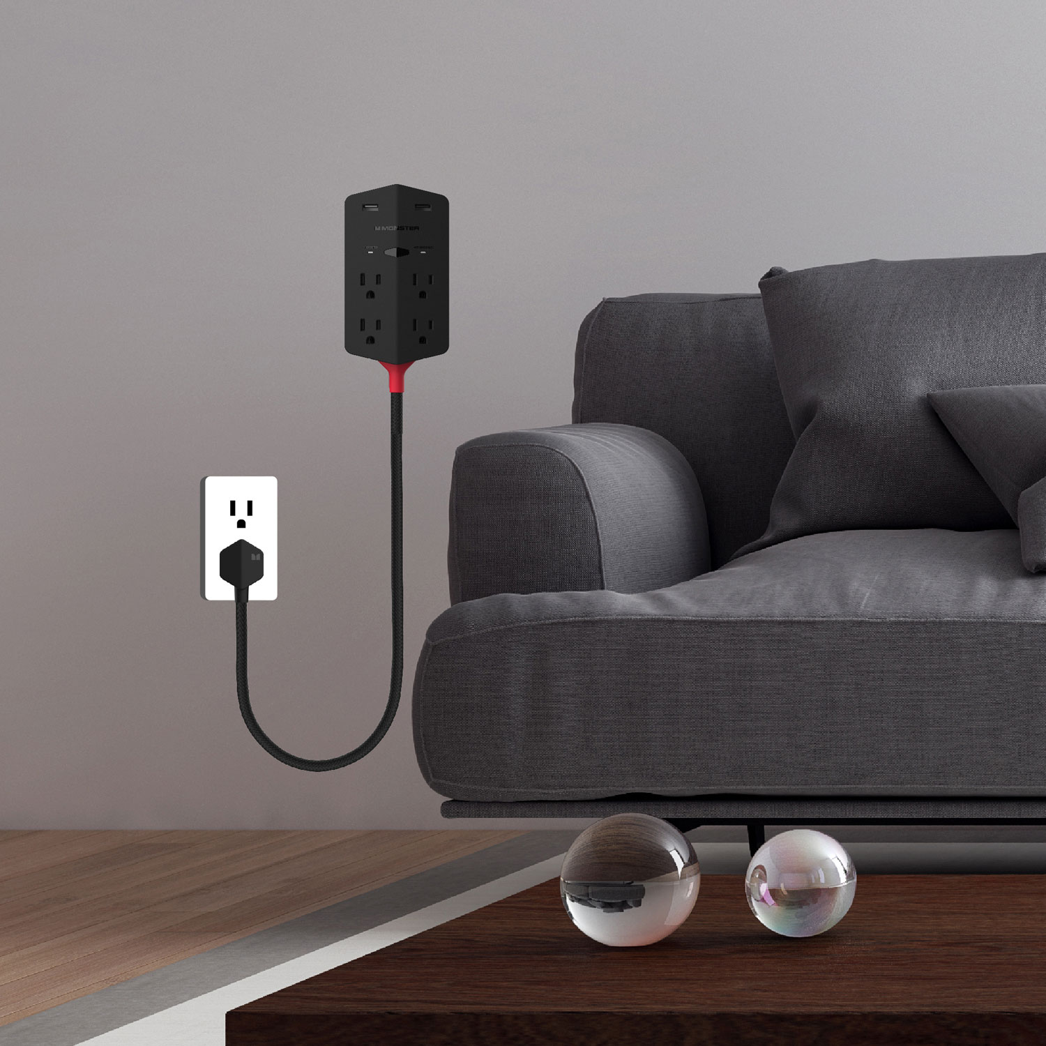 Parasurtenseur à 4 prises à 2 ports USB 540J Power Shield XL de Monster