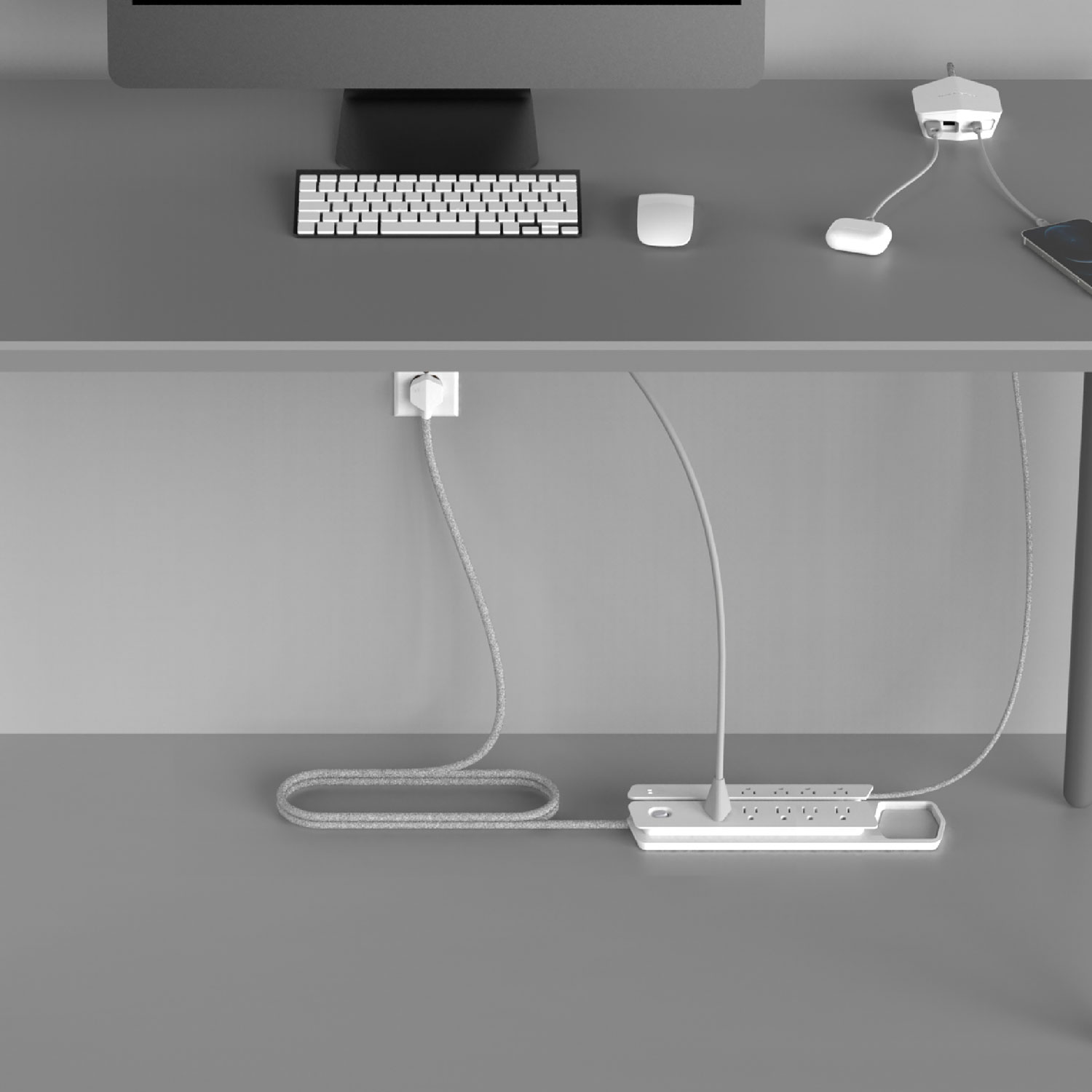 Parasurtenseur 10 prises Vertex XL de Monster - Blanc