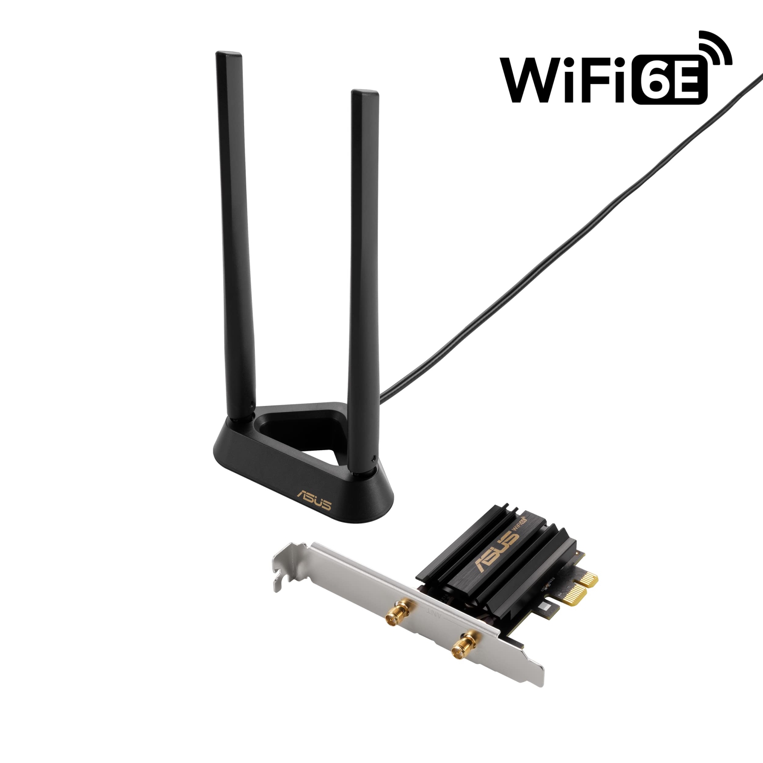 ASUS PCE-AXE58BT AXE5400 Wi-Fi 6E PCIe Adapter – Bluetooth 5.2, Tri-Band, Low Profile Bracket Included