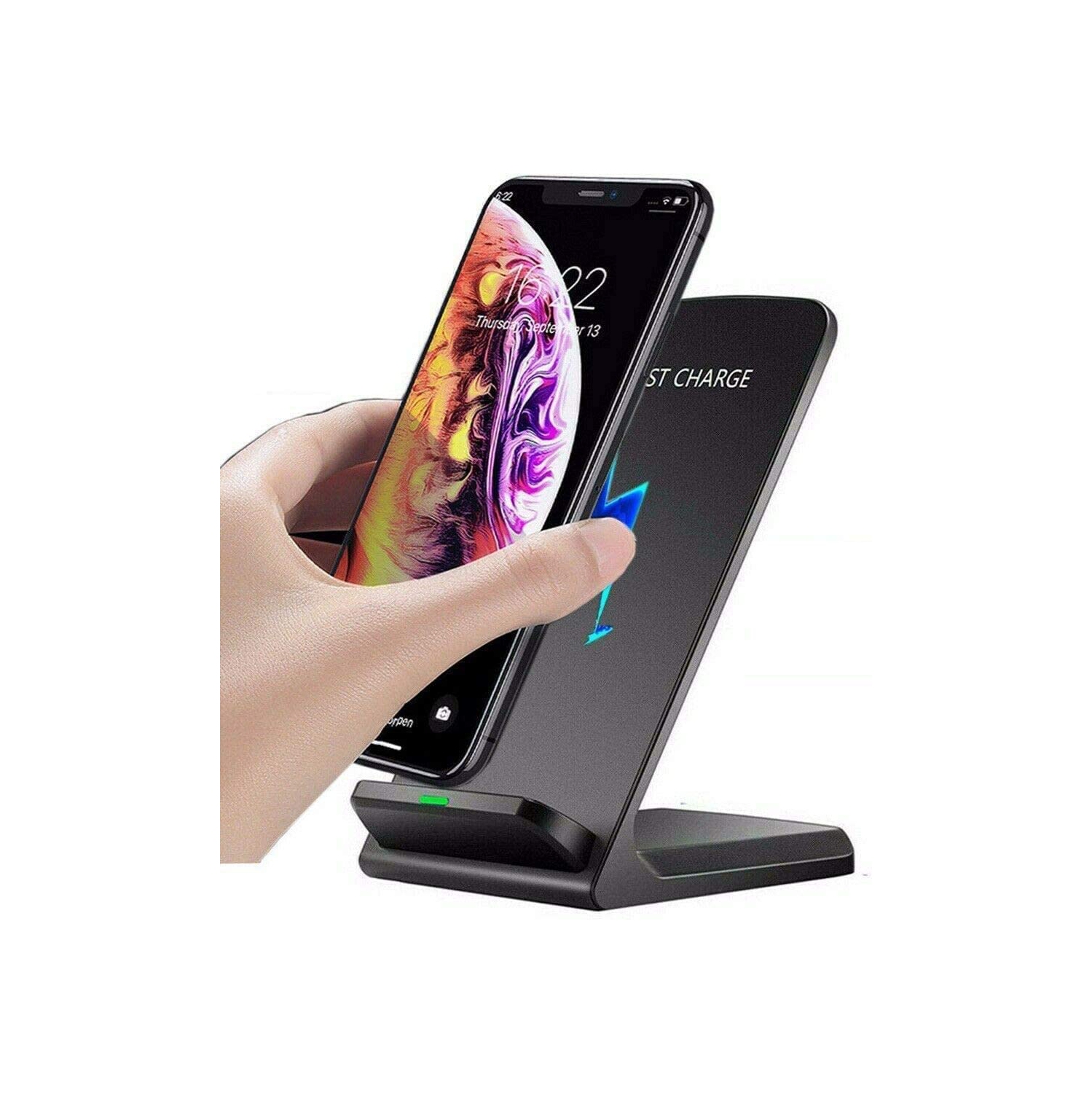 Qi-Certified 10w Fast Wireless Charger Charging Stand for Samsung Galaxy S22| S21+ | S21 Ultra 5G | S20 | S10 | S10e | S9 | S8 | S7 | S6 Edge | Note 20/10 / 9/8 / Z Flip(Black)