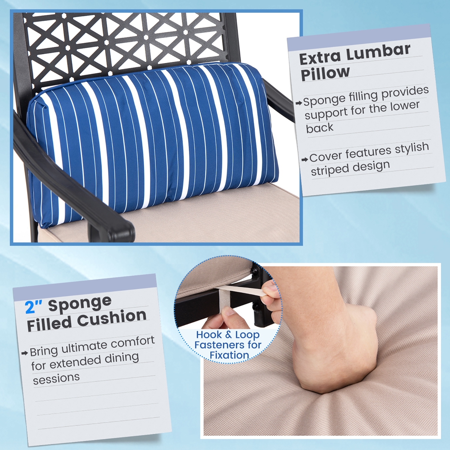 Gymax 2 PCS Patio Swivel Bar Chairs Metal Counter Height Bar Stools w/ Gentle Rocking