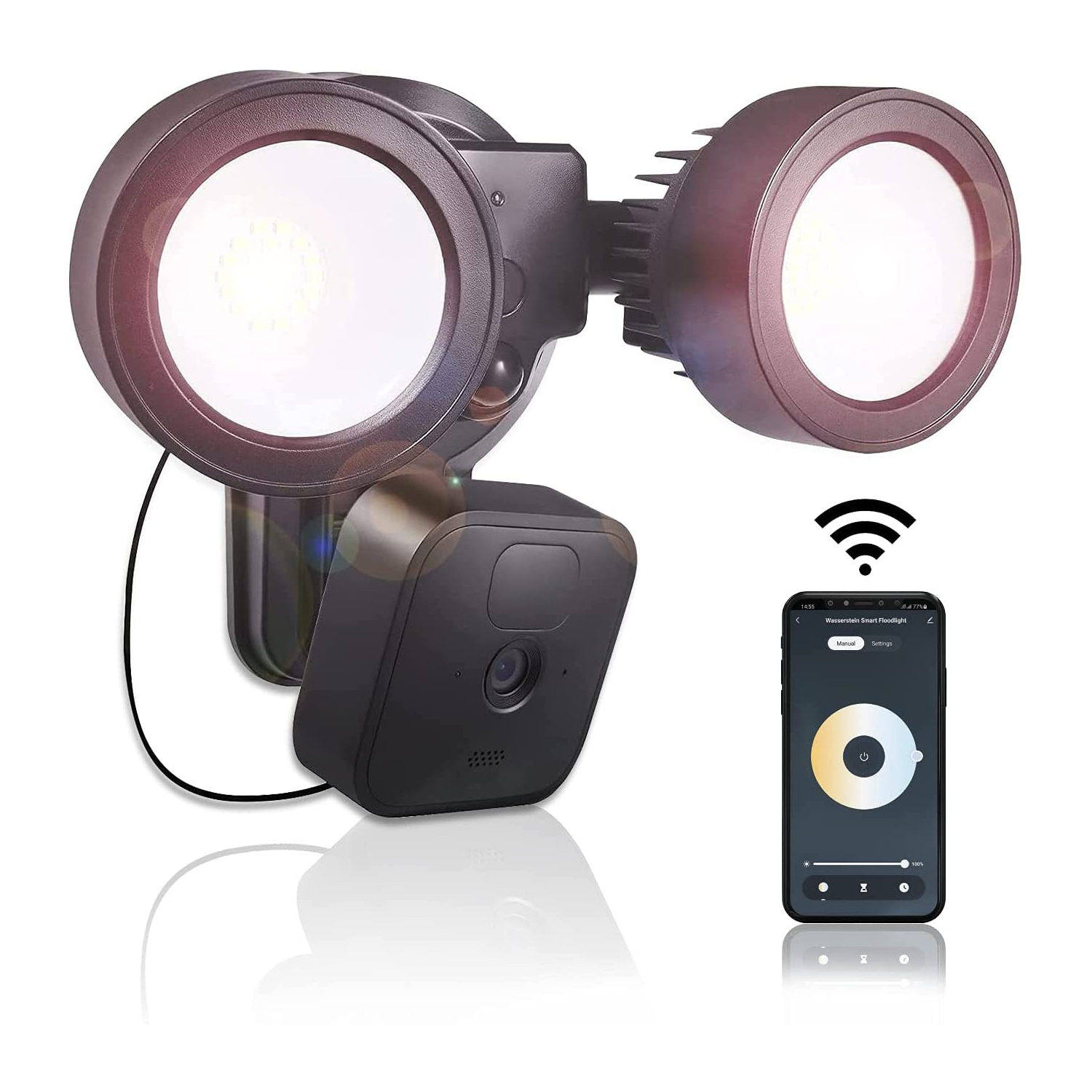 Wasserstein Floodlight, Charger and Mount for Blink Outdoor/XT2 Camera, 2000 lumens - with Motion Sensor and Timer Control