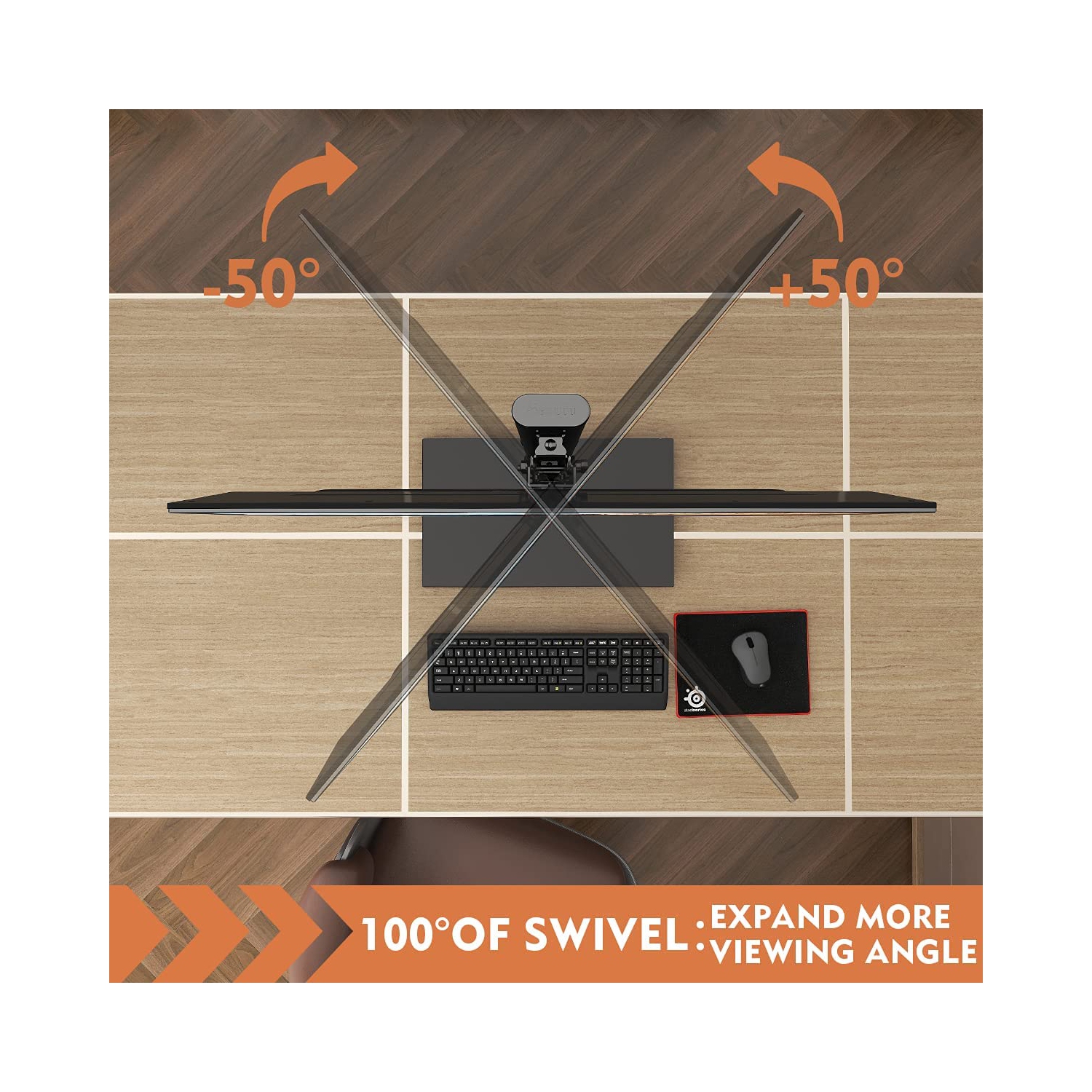Support Double Écran Vertical 13-34" - Pied Ajustable Hauteur Et Inclinaison Jusqu'à 20kg