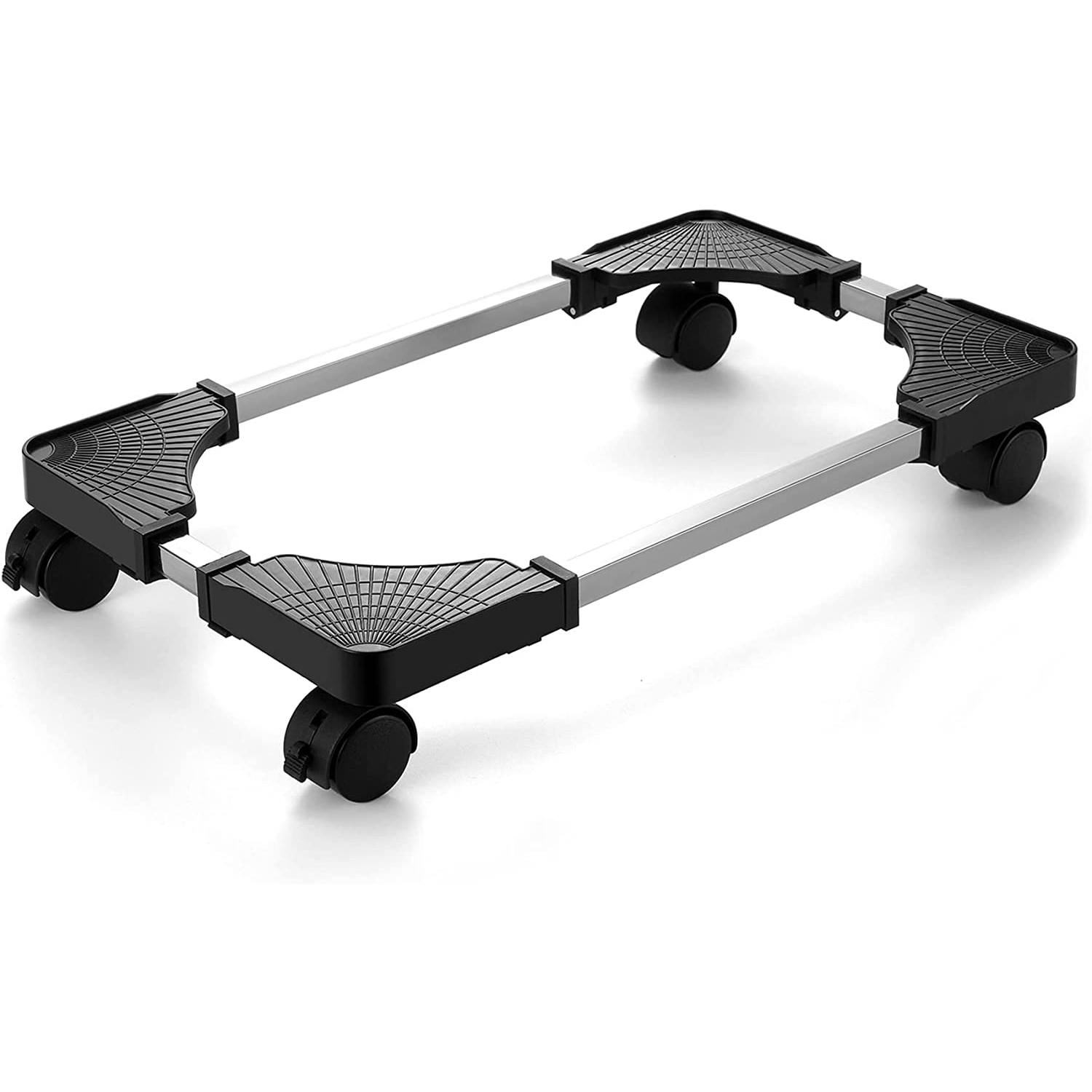 Computer Tower Stand,Hmseng Adjustable Mobile CPU Stand with 4 Rolling Caster Wheels, PC Tower Stand Fits Most PC Under Desk-Black