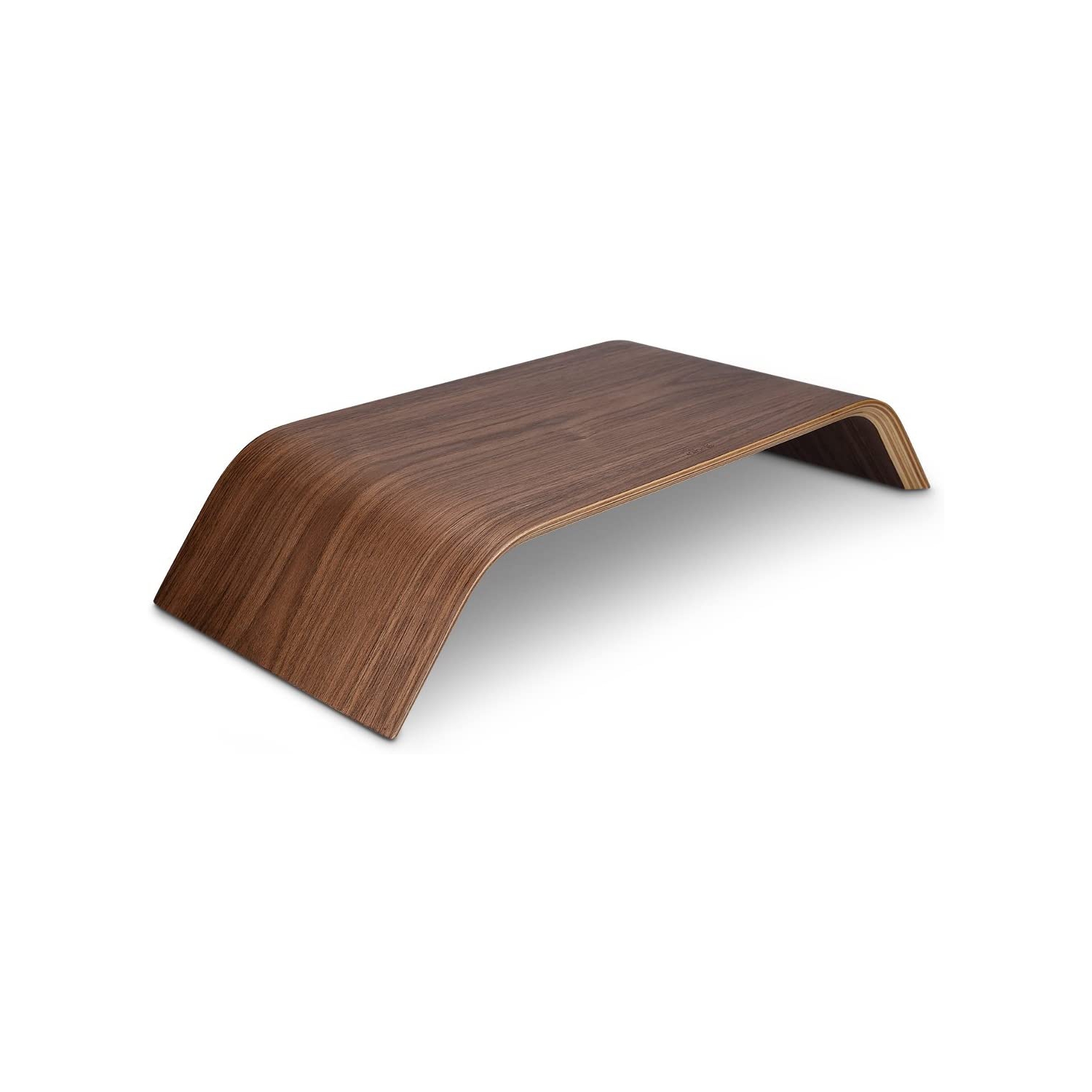 Wood Monitor Stand Riser - Computer Desk Holder Desktop Dock Wooden Mount Display for PC TV Screen Notebook Laptop - Walnut