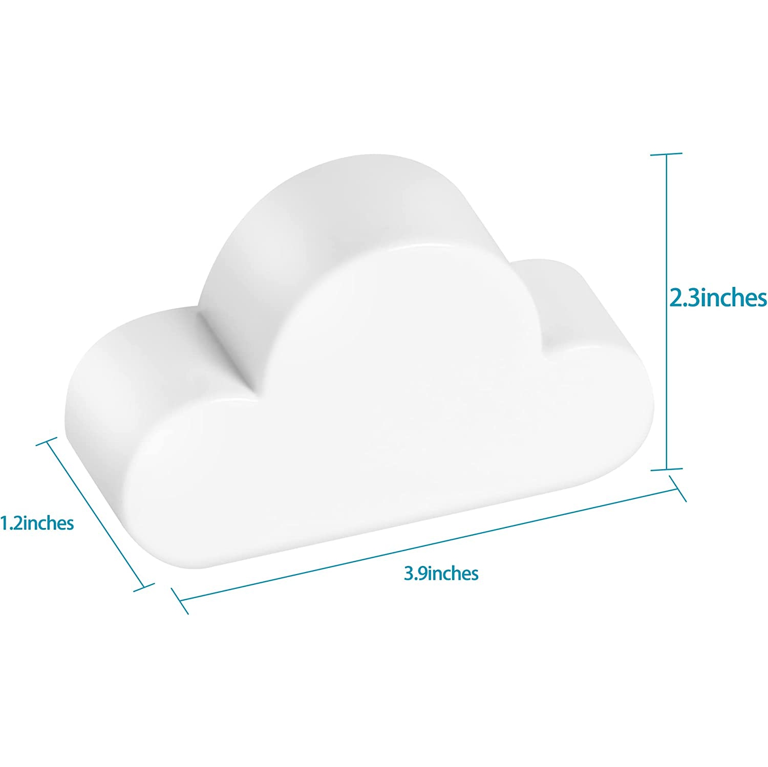 White Cloud Magnetic Wall Key Holder - Novelty Adhesive Cute Key Hanger Organizer, Easy to Mount - Powerful Magnets Keep Keychains and Loose Keys