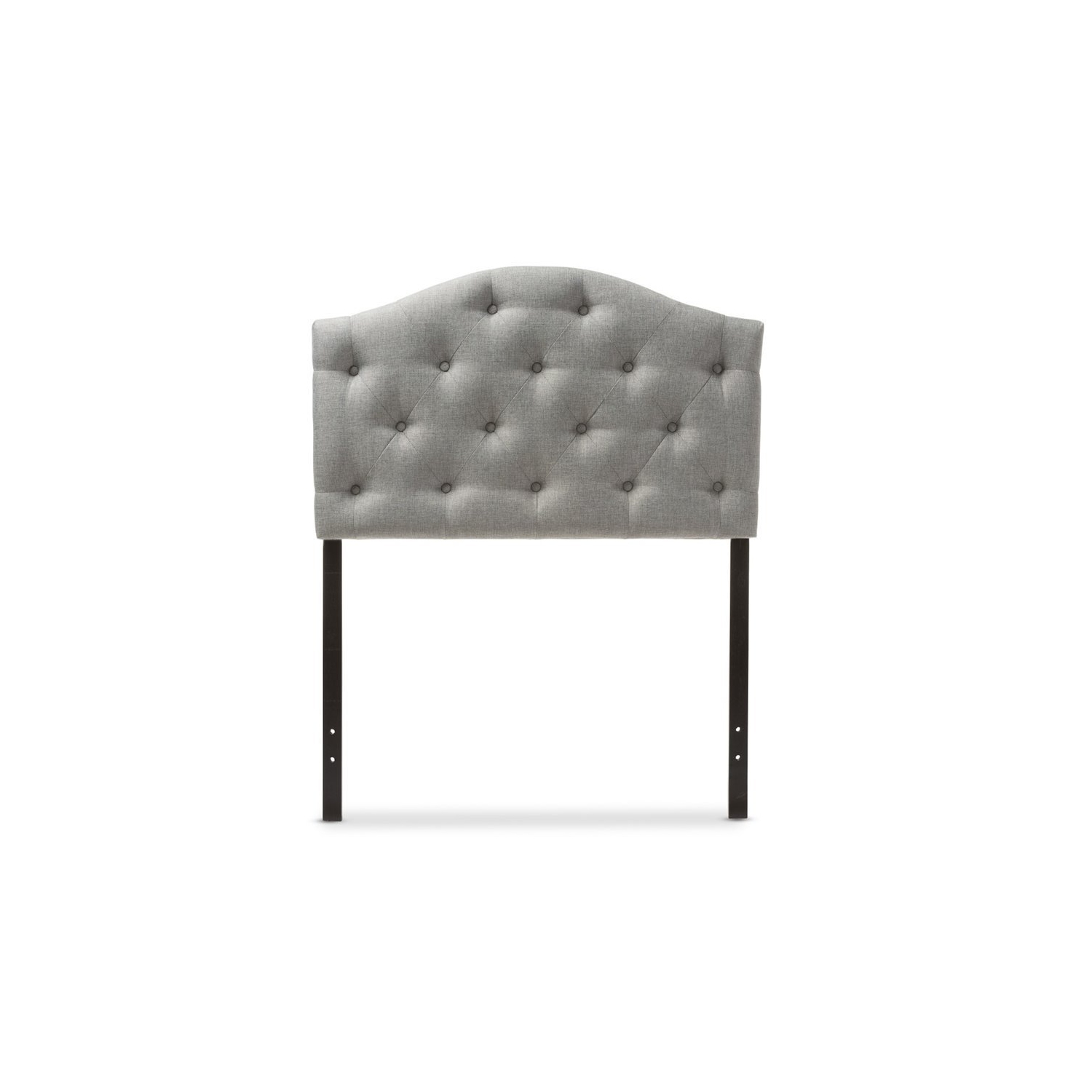 Myra Faux Grey Fabric Upholstered Twin Headboard in Gray