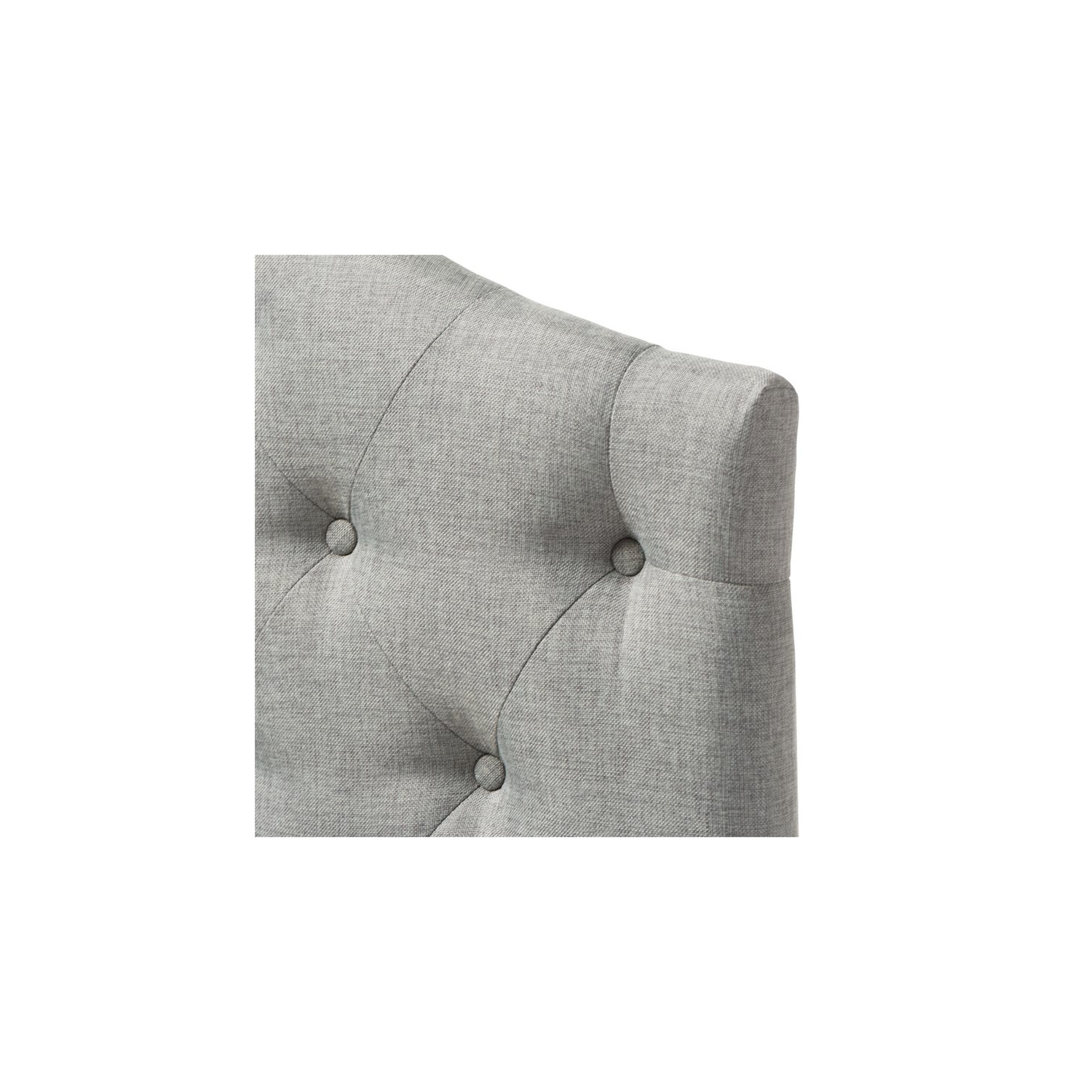 Myra Faux Grey Fabric Upholstered Twin Headboard in Gray