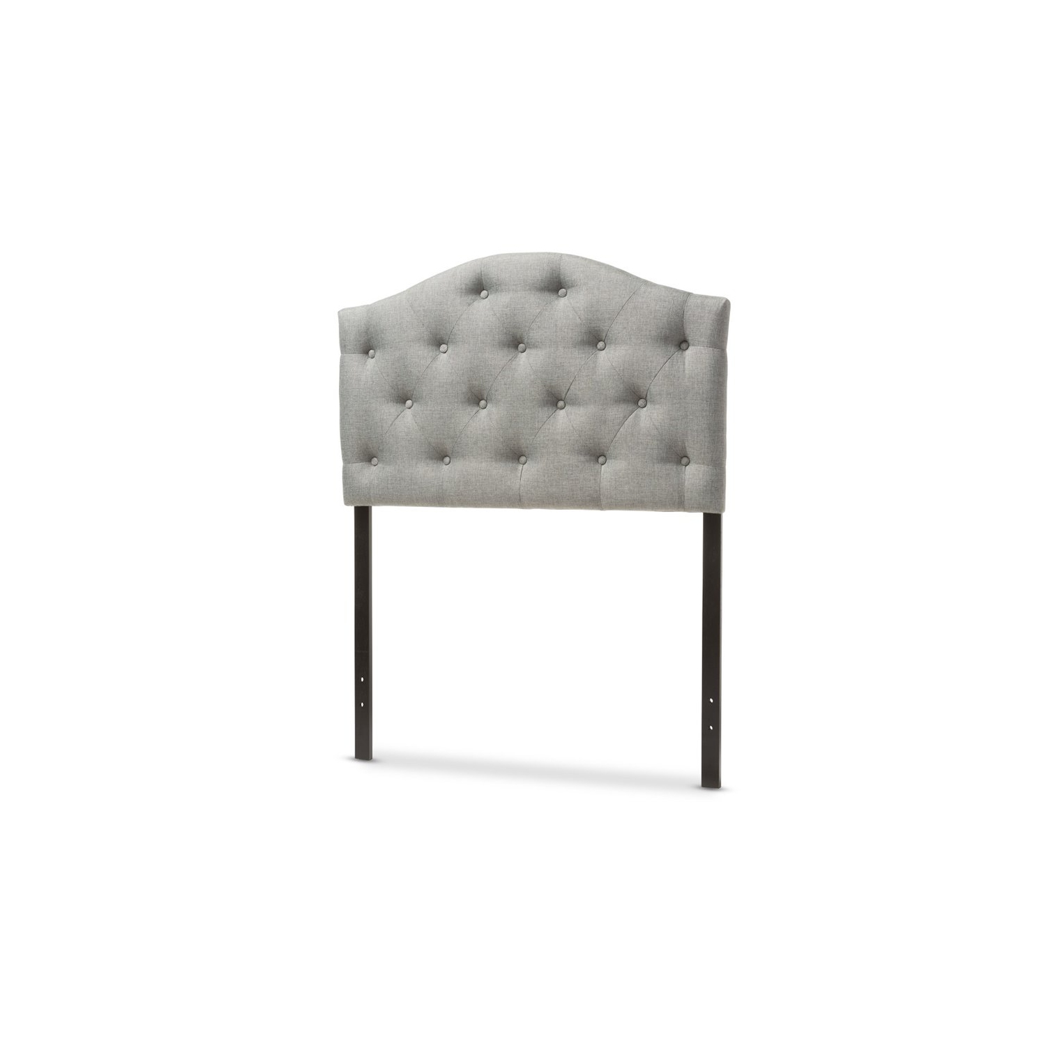 Myra Faux Grey Fabric Upholstered Twin Headboard in Gray