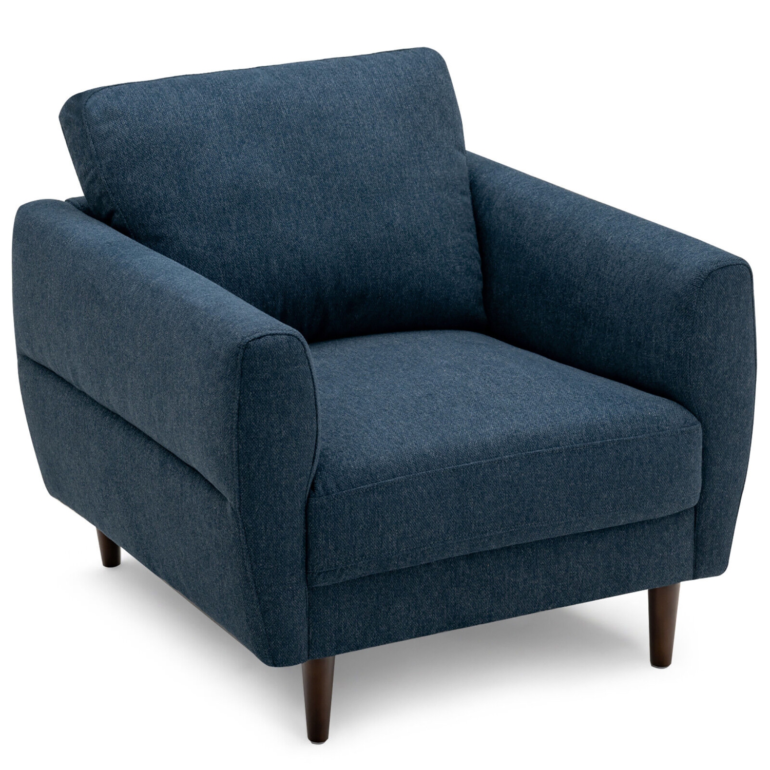 Gymax Modern Upholstered Accent Chair Single Sofa Armchair Living Room Furniture Navy