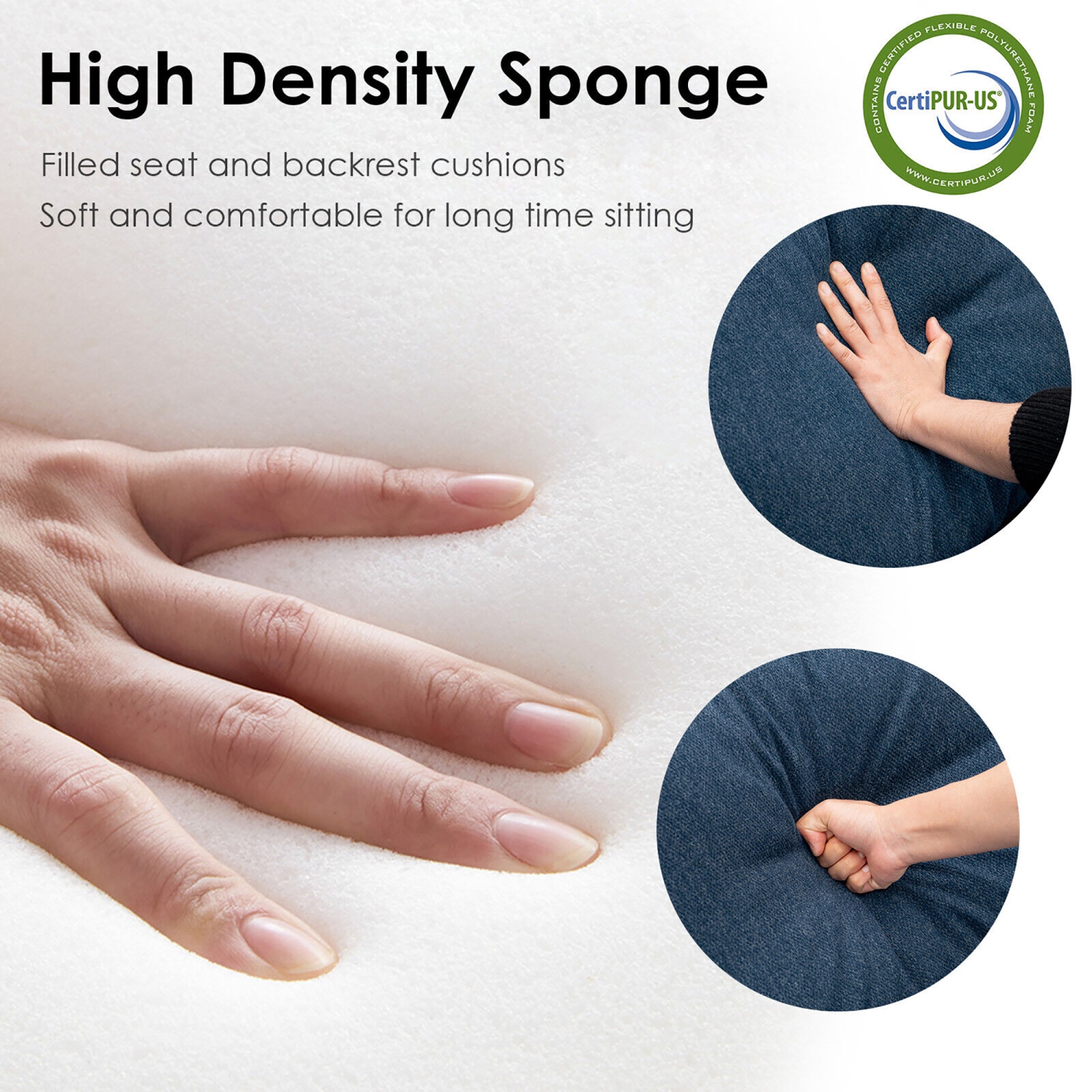 Gymax Modern Upholstered Accent Chair Single Sofa Armchair Living Room Furniture Navy