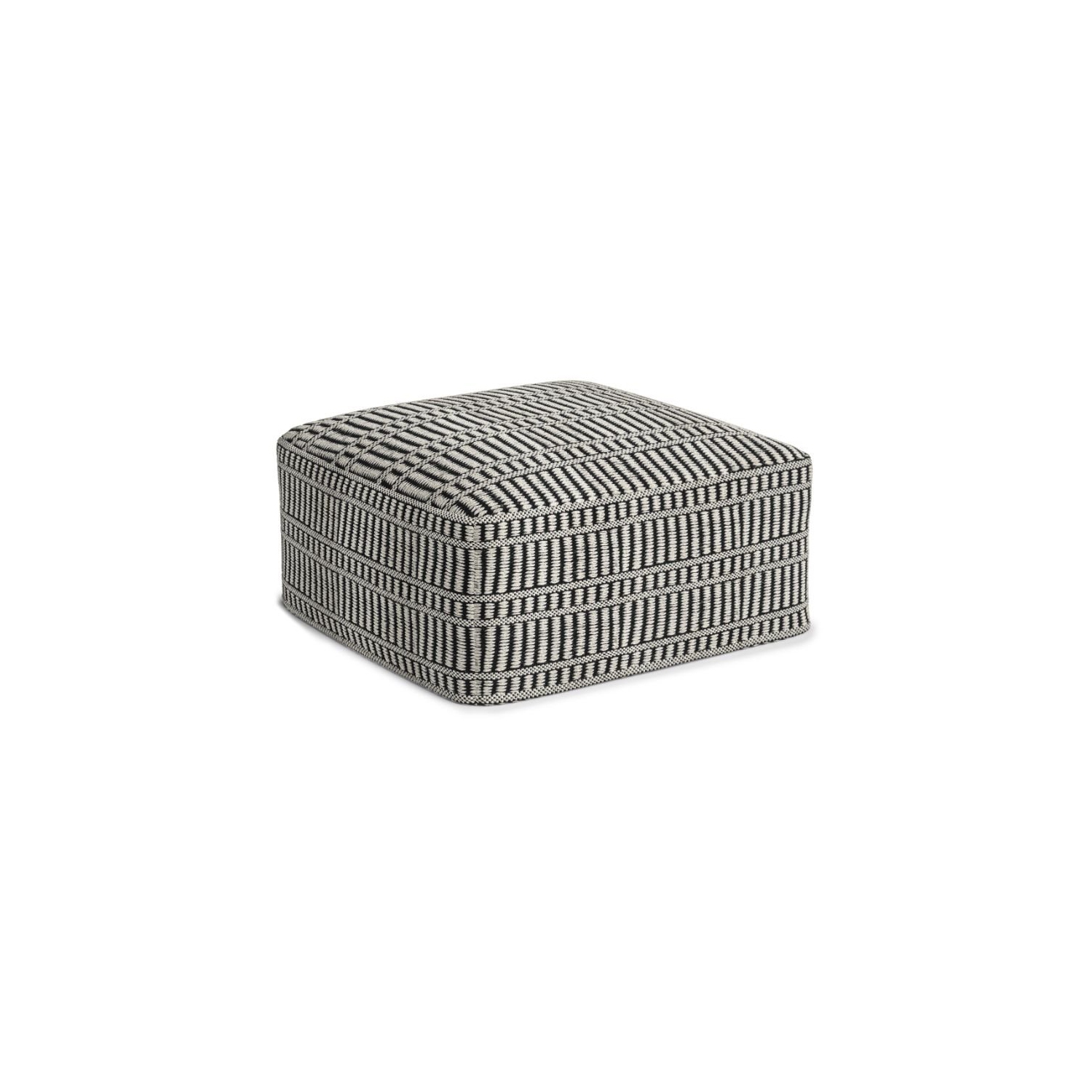 Pouf tissé carré Boho Spermettre de Simpli Home - Noir et blanc