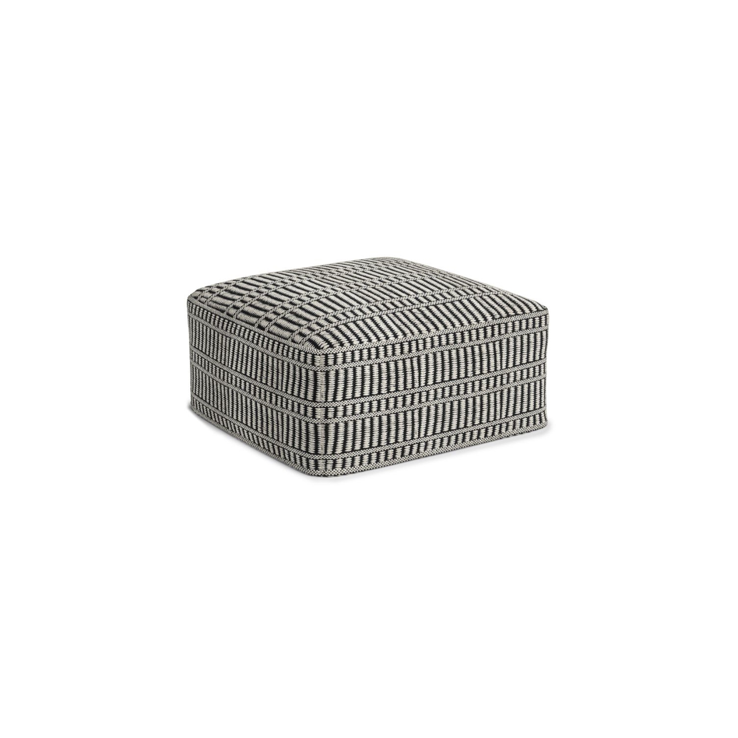 Pouf tissé carré Boho Spermettre de Simpli Home - Noir et blanc