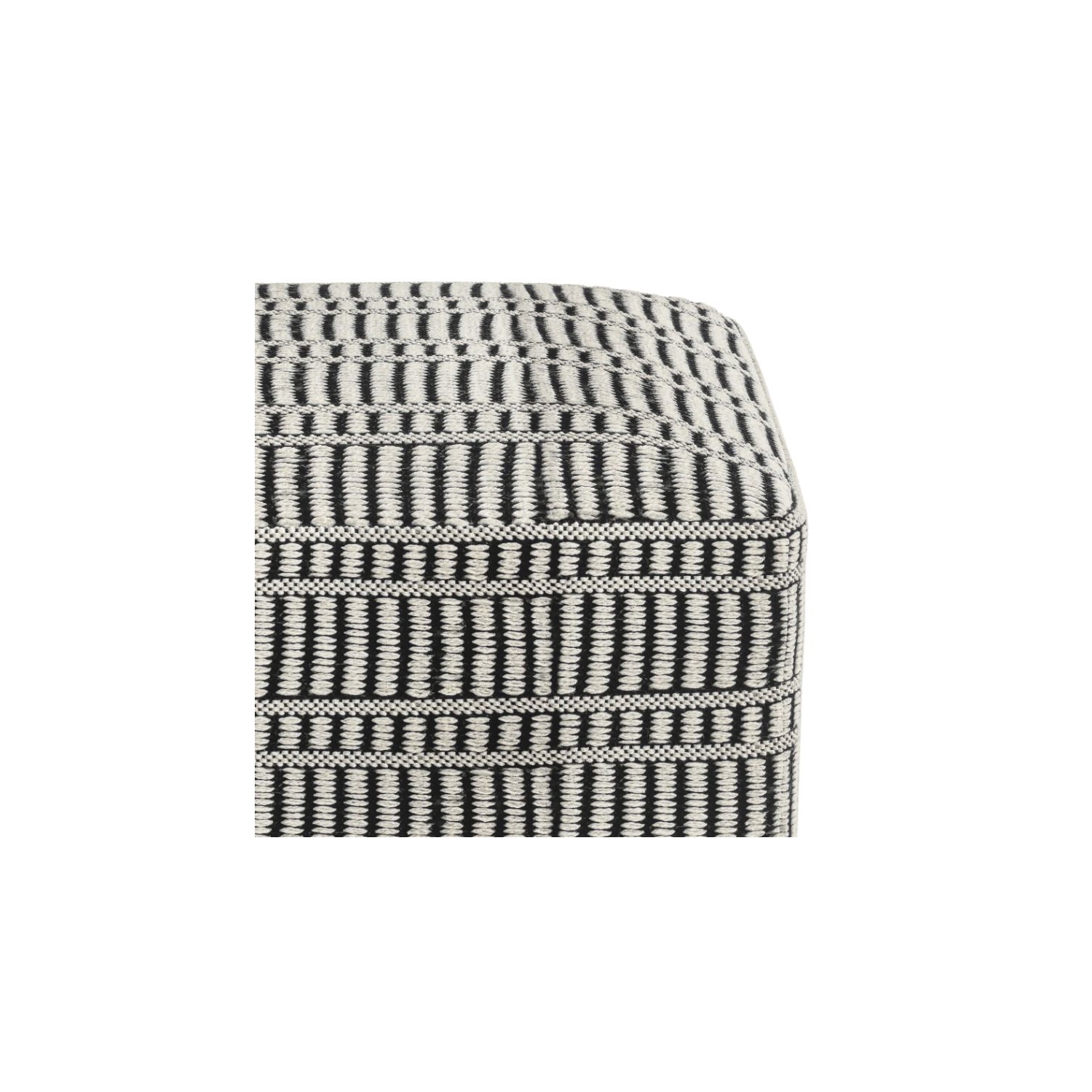 Pouf tissé carré Boho Spermettre de Simpli Home - Noir et blanc
